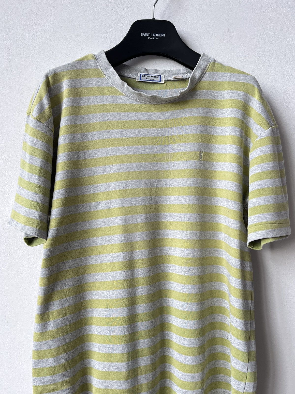 Vintage × Yves Saint Laurent Vintage Yves Saint Laurent Striped Boxy Fit T-Shirt Luxury Size US M / EU 48-50 / 2 - 2 Thumbnail