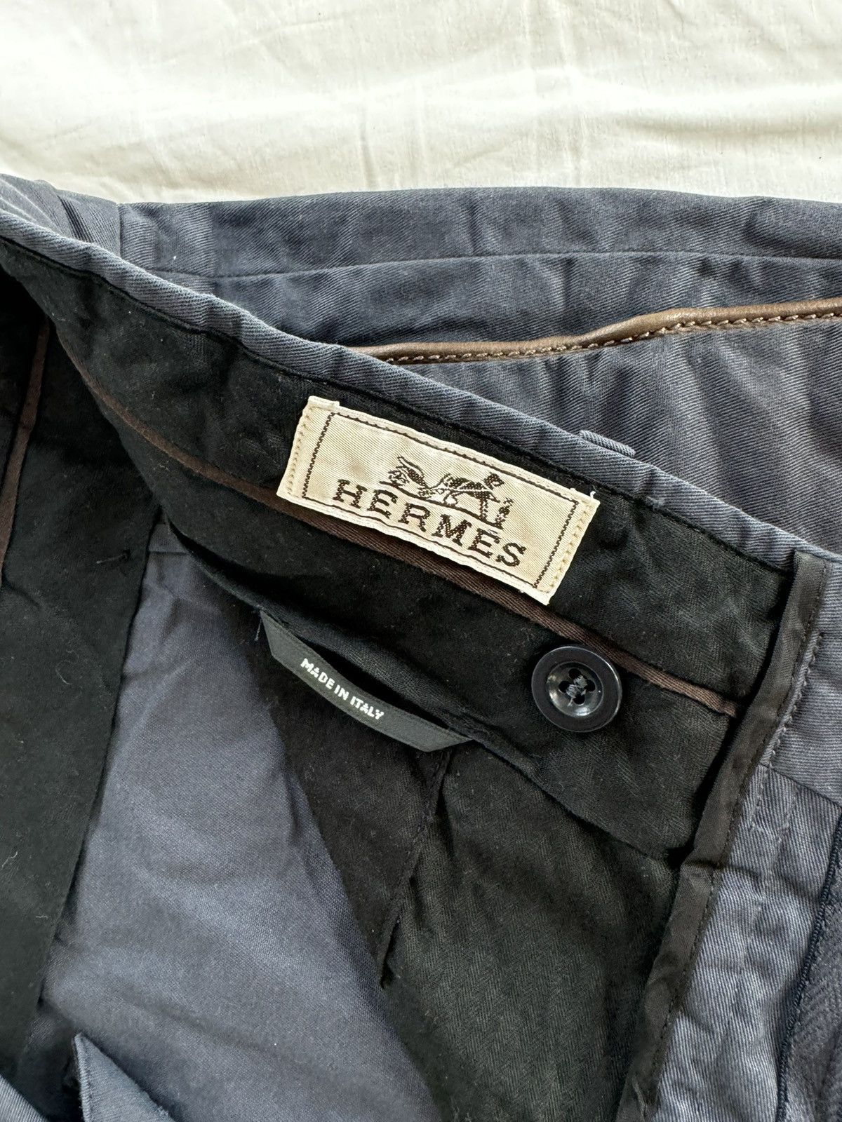 Hermes Hermes Clou de Selle navy blue cotton pants Size US 32 / EU 48 - 6 Thumbnail