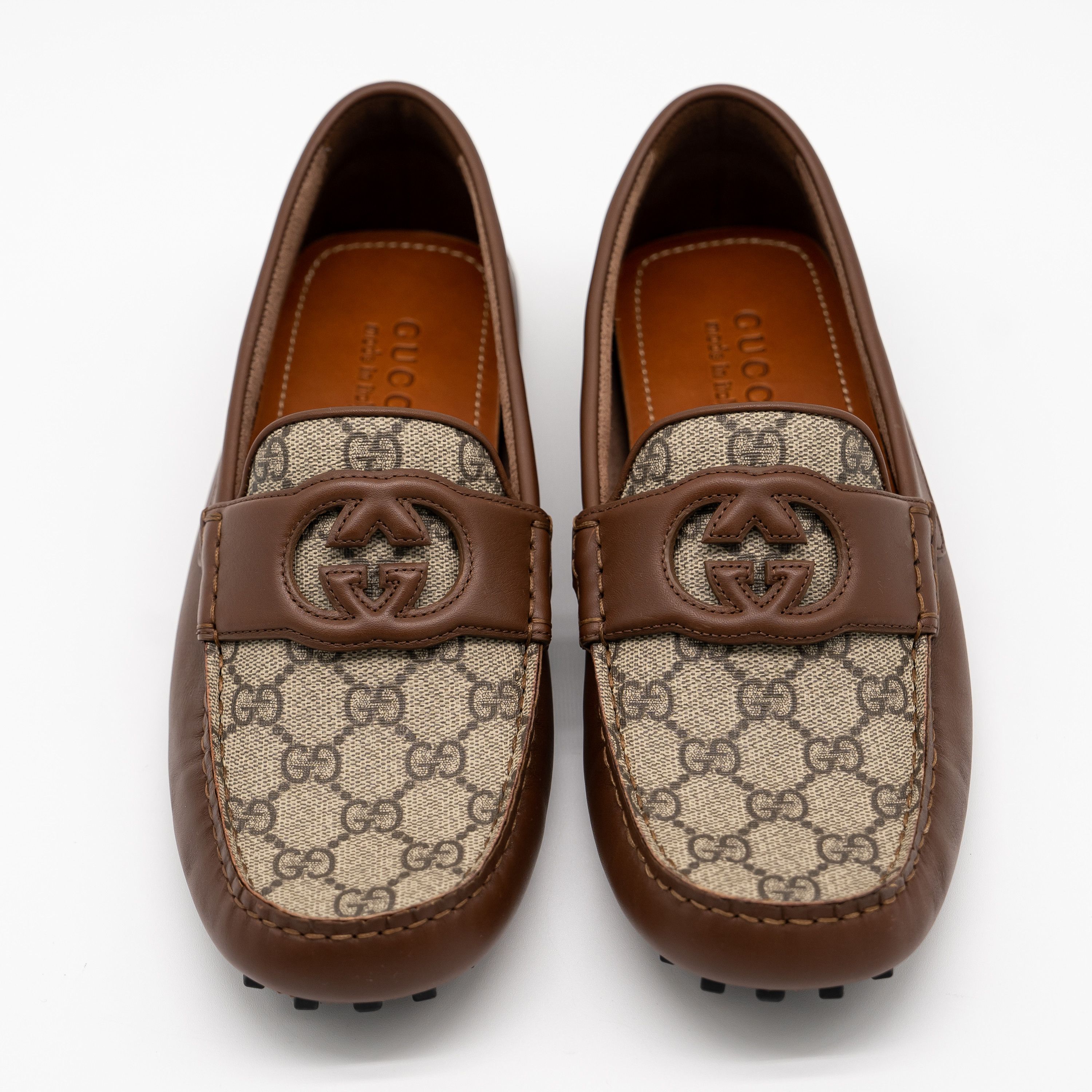 Gucci Gucci GG Leather Moccasin Driver Brown Loafers Leather Size US 9 / EU 42 - 3 Thumbnail