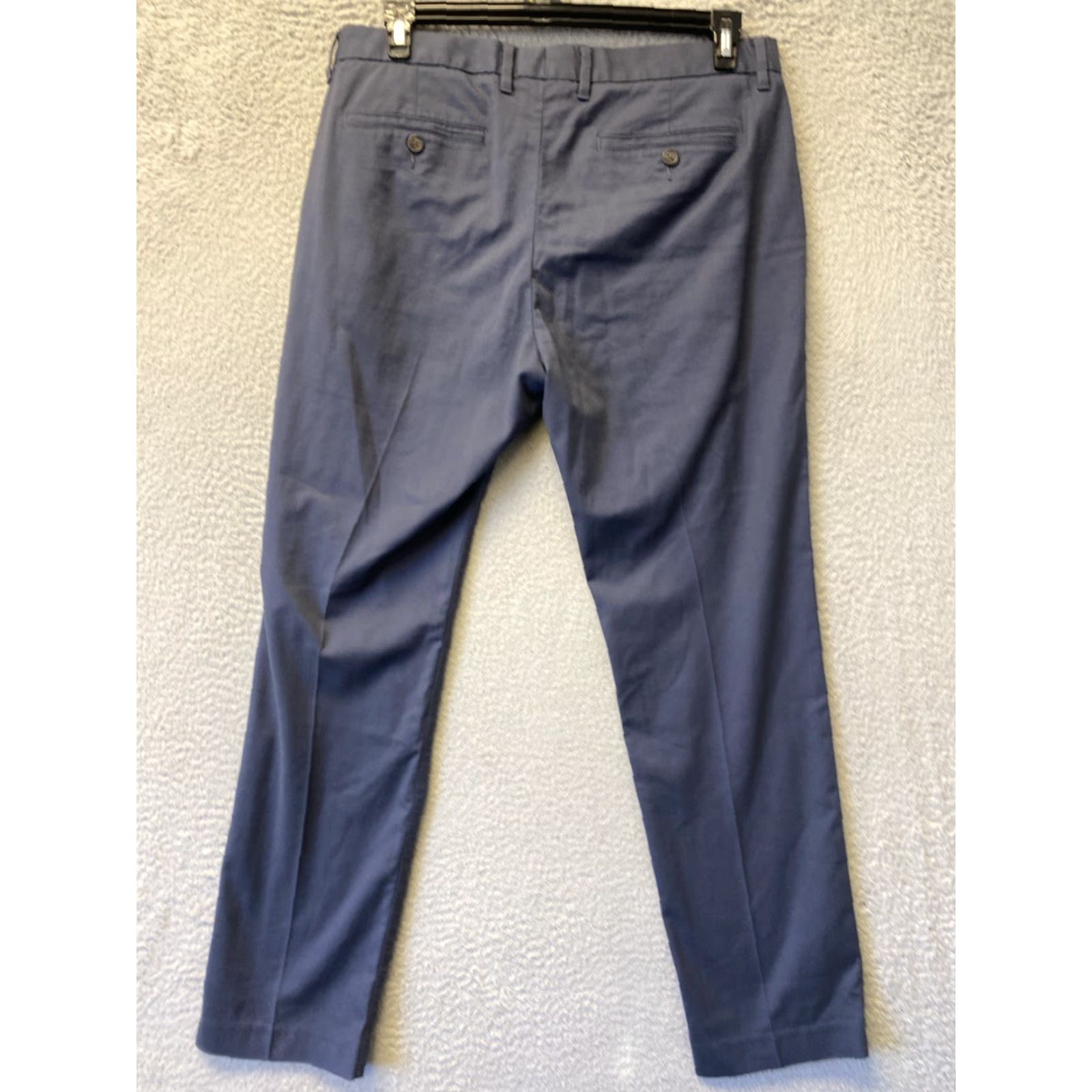 Bonobos BONOBOS Slim Dress Pants Men’s 34x30 Dusty Blue Chino Zip Flat Front Slim Tapered 30 in Inseam Casual Business Travel Men Size US 34 / EU 50 - 7 Thumbnail