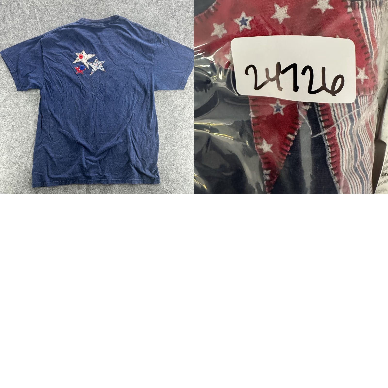 Hanes VINTAGE Hanes Beefy-T Patriotic Flag Shirt Mens Large Blue Red Star USA 90s Tee Size US L / EU 52-54 / 3 - 9 Thumbnail