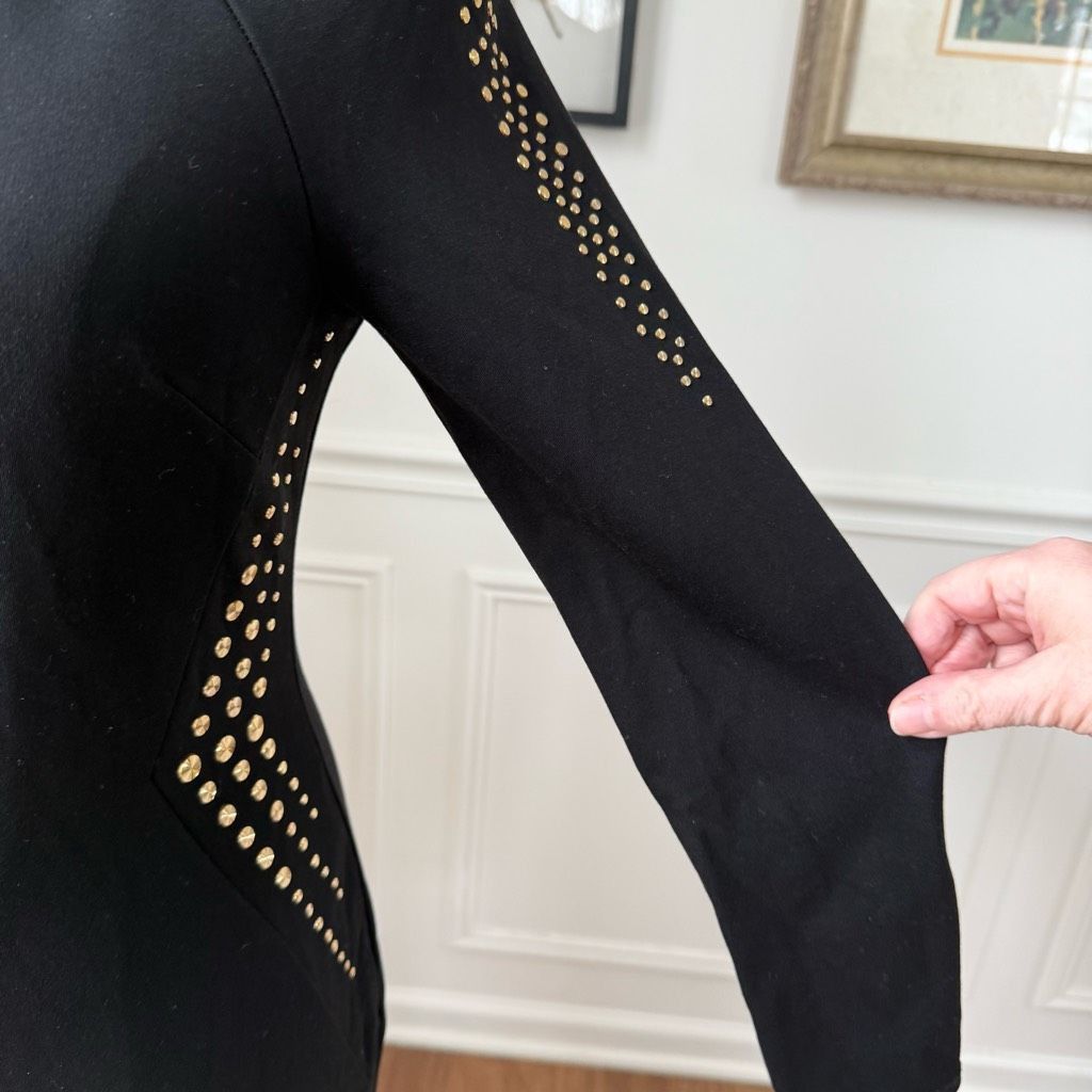 Other Cache Gold Stud Sheath Dress Long Sleeve LBD Dress 6 Size M / US 6-8 / IT 42-44 - 4 Thumbnail