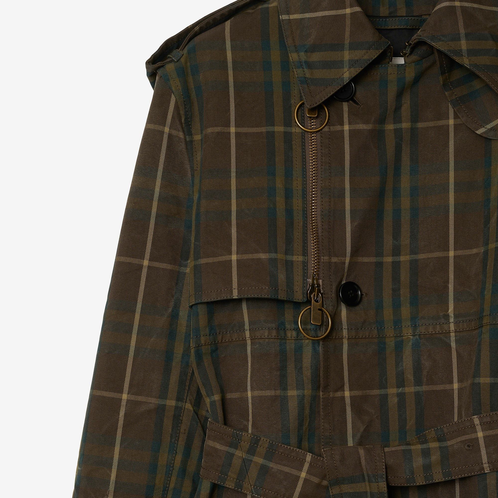 Burberry o1w1db10326 Long Check Cotton Trench Coat in Multicolor Size US M / EU 48-50 / 2 - 5 Thumbnail