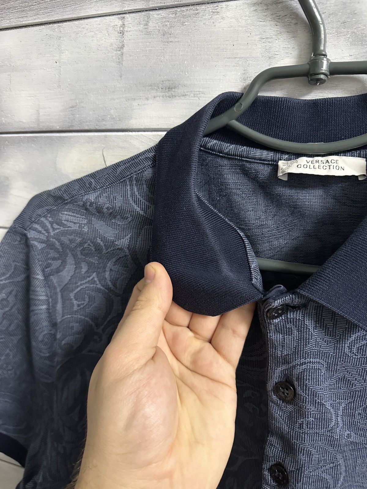 Versace Rare Luxury Polo Versace Monogram full Print Size US L / EU 52-54 / 3 - 10 Thumbnail