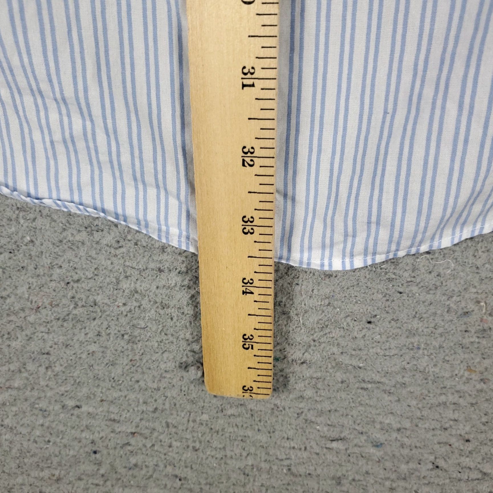 Brooks Brothers Brooks Brothers Shirt Mens 17.5 Blue Striped Regent Dress Button Up Short Sleeve Size 46R - 4 Thumbnail