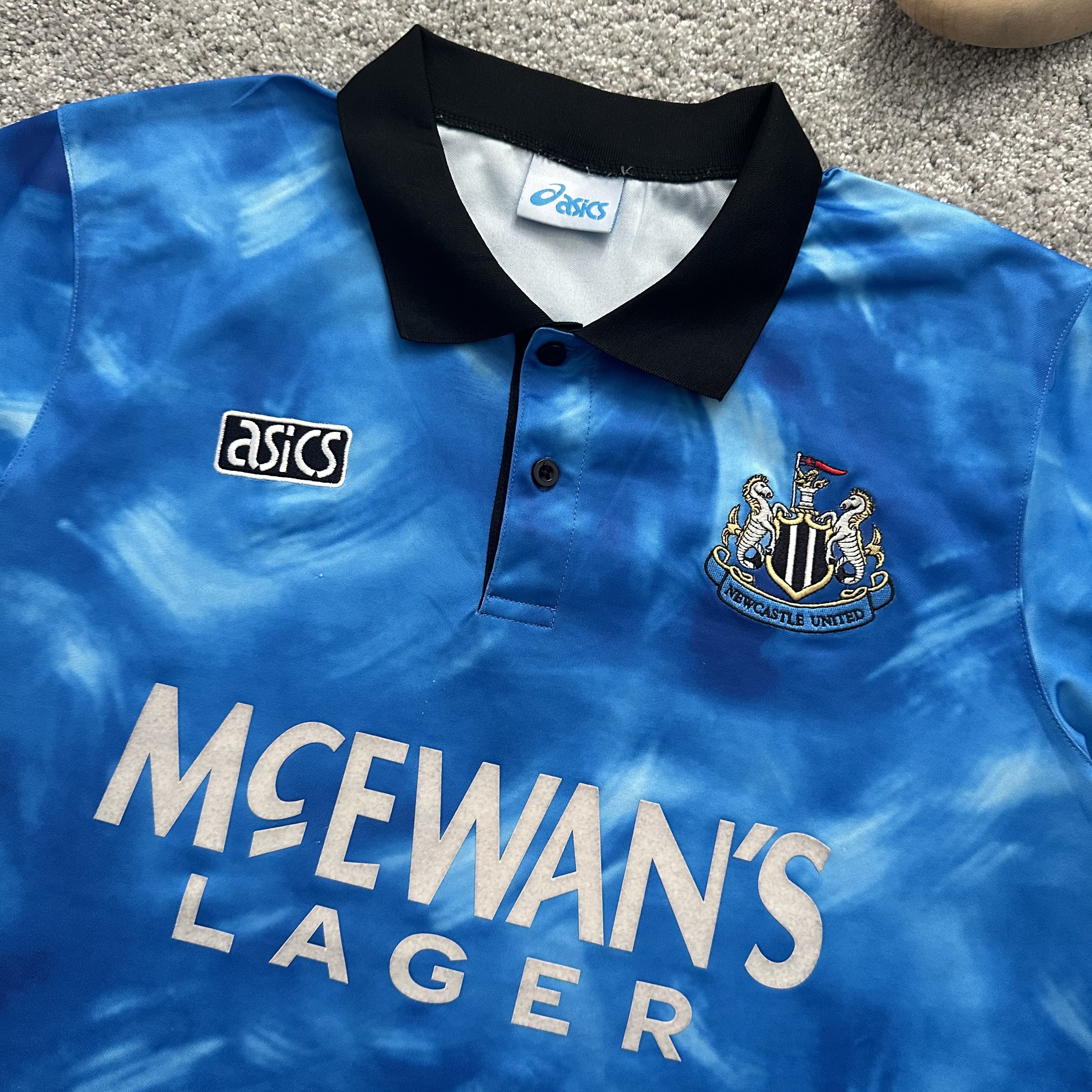 Asics New Castle United 1993-1995 Guest Soccer Jersey T Shirt Size US L / EU 52-54 / 3 - 3 Thumbnail