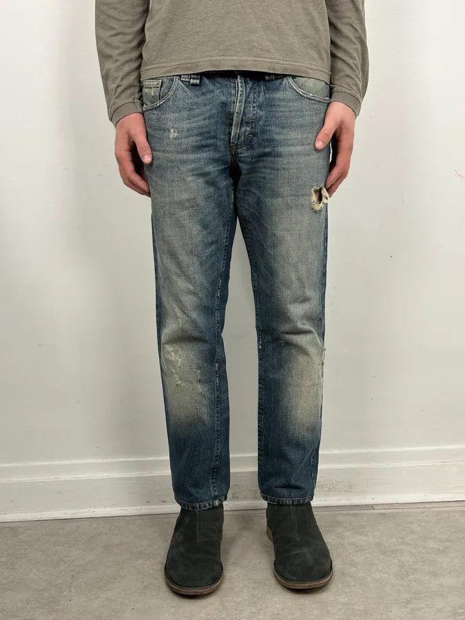 John Galliano AW2011 John Galliano Blue Distressed Denim Jeans Size US 31 - 1 Thumbnail