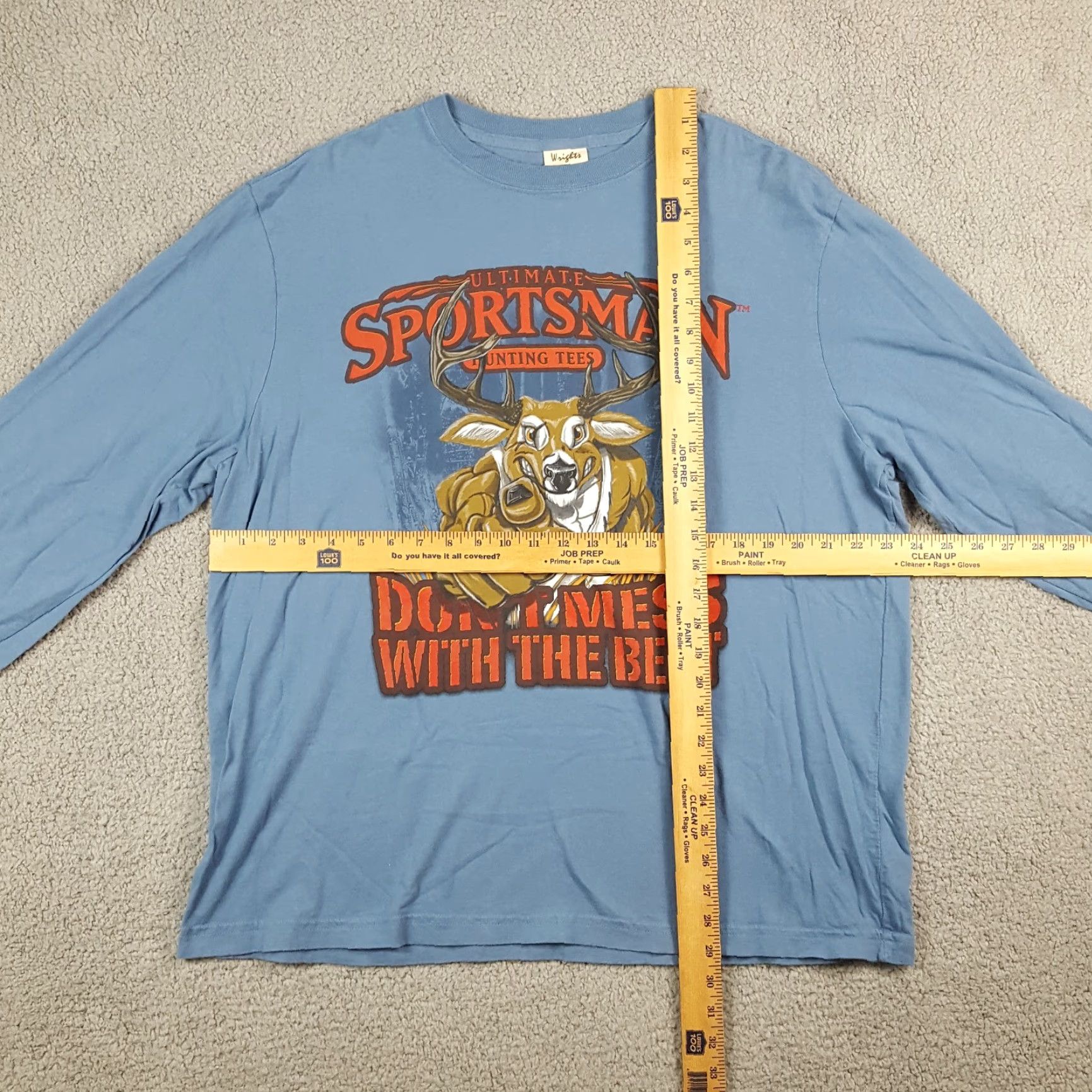 Etro VINTAGE Wright's T-Shirt Deer Hunting Funny Long Sleeve XL Blue 2000s 90s 00s Outdoor Retro Mens Size US XL / EU 56 / 4 - 6 Thumbnail