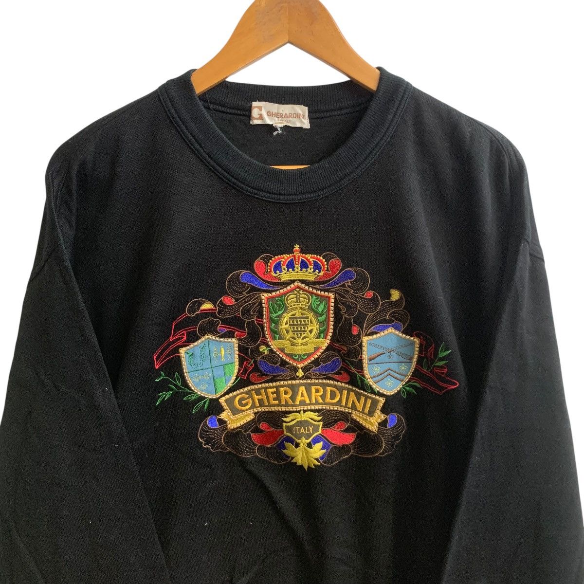 Vintage Black Spell Out Gherardini Sweatshirt Vintage Large Size US L / EU 52-54 / 3 - 2 Thumbnail