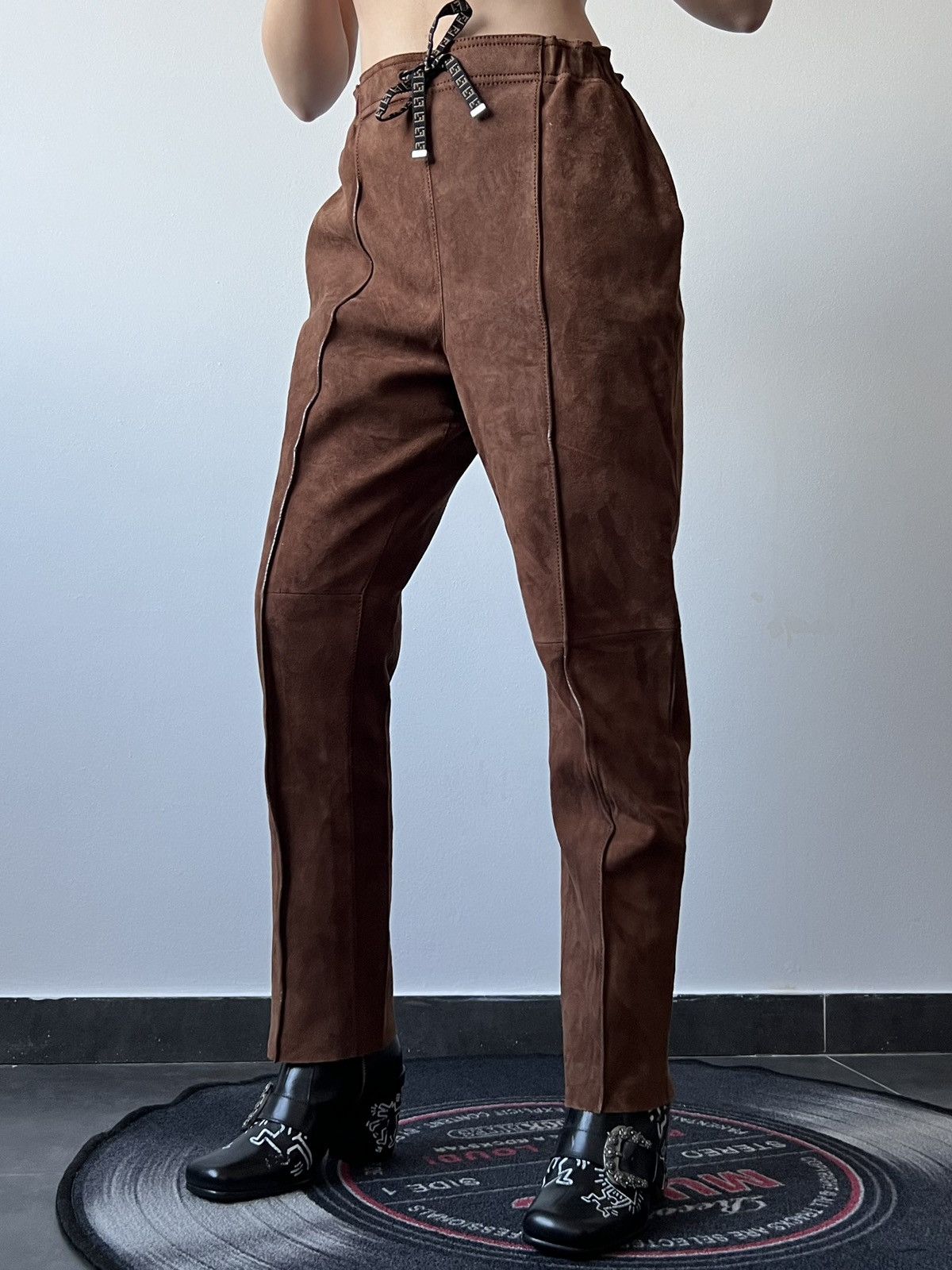 Designer × Fendi RRP 3800$ Fendi Run Away Goat leather Pants Trousers Size 27" / US 4 / IT 40 - 1 Thumbnail