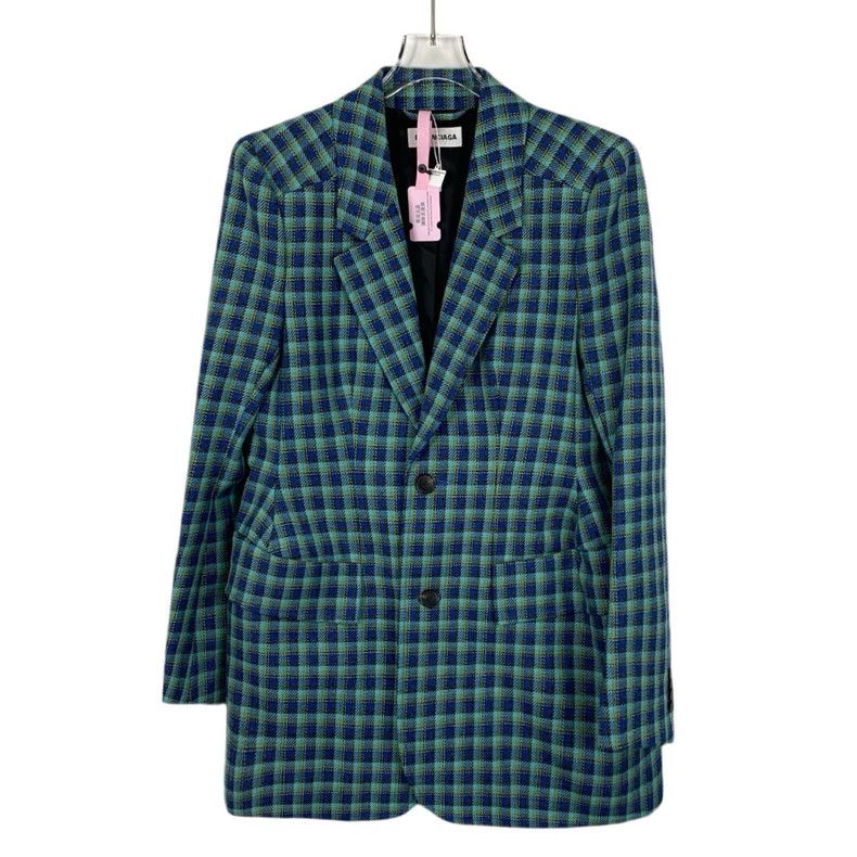 Other Balenciaga size 38 Color-block plaid wool lapel long-sleev Size US S / EU 44-46 / 1 - 1 Thumbnail