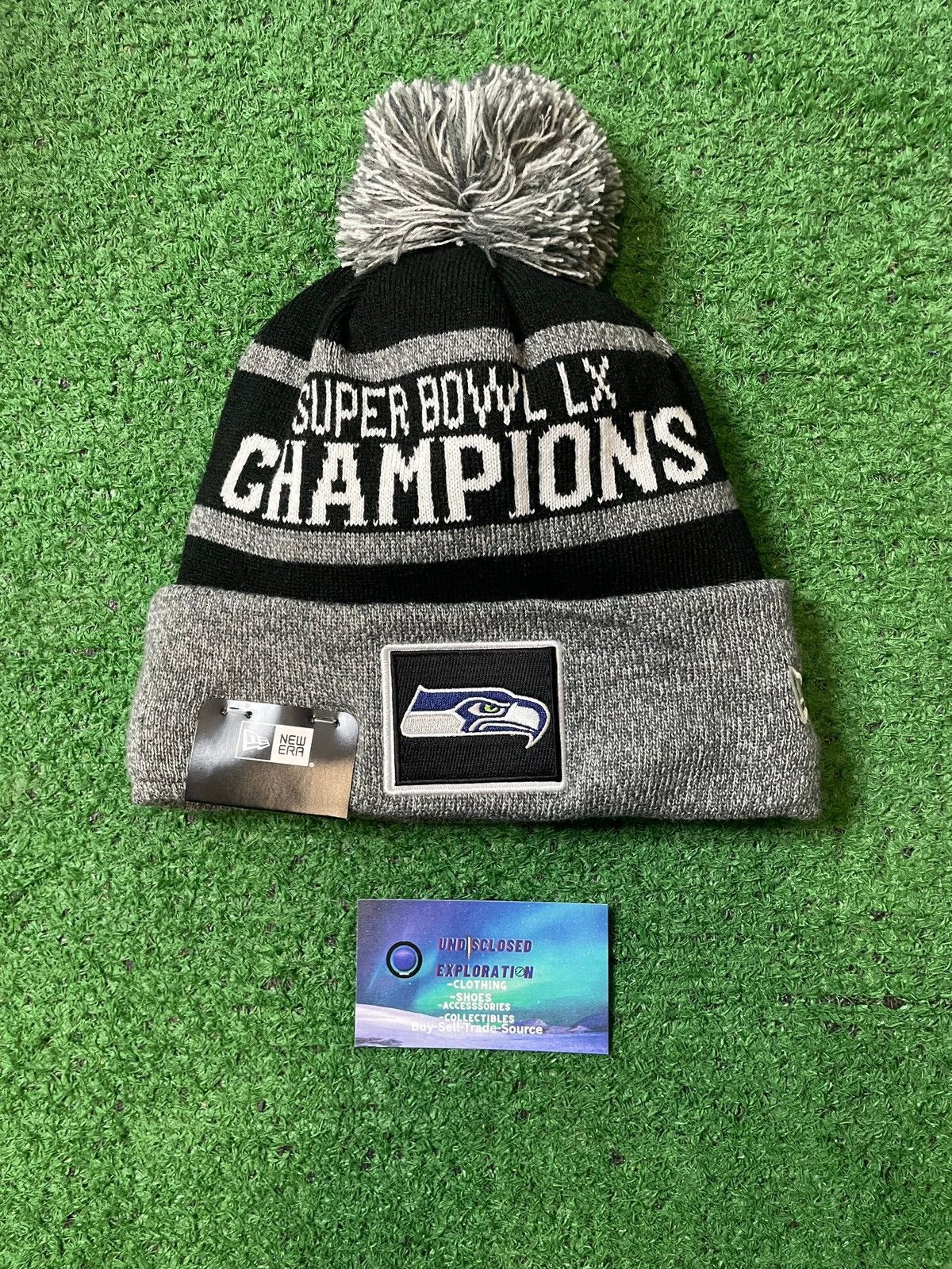 NFL Seattle Seahawks Super Bowl LX Champions Pom Knit beanie Size ONE SIZE - 1 Thumbnail