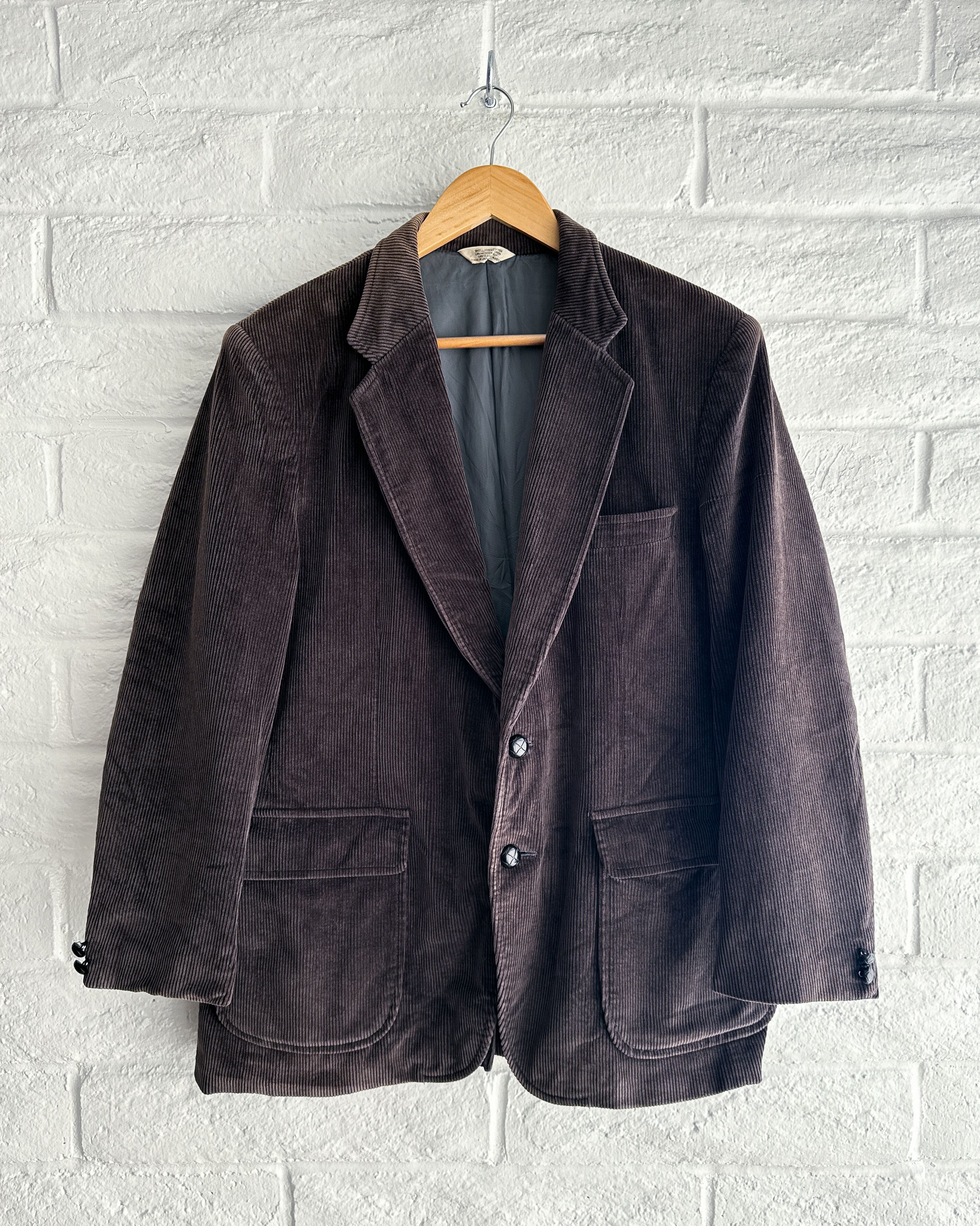 Vintage Vintage 1980s Cambridge Classics Gray Corduroy Blazer 42S Size 42S - 1 Thumbnail