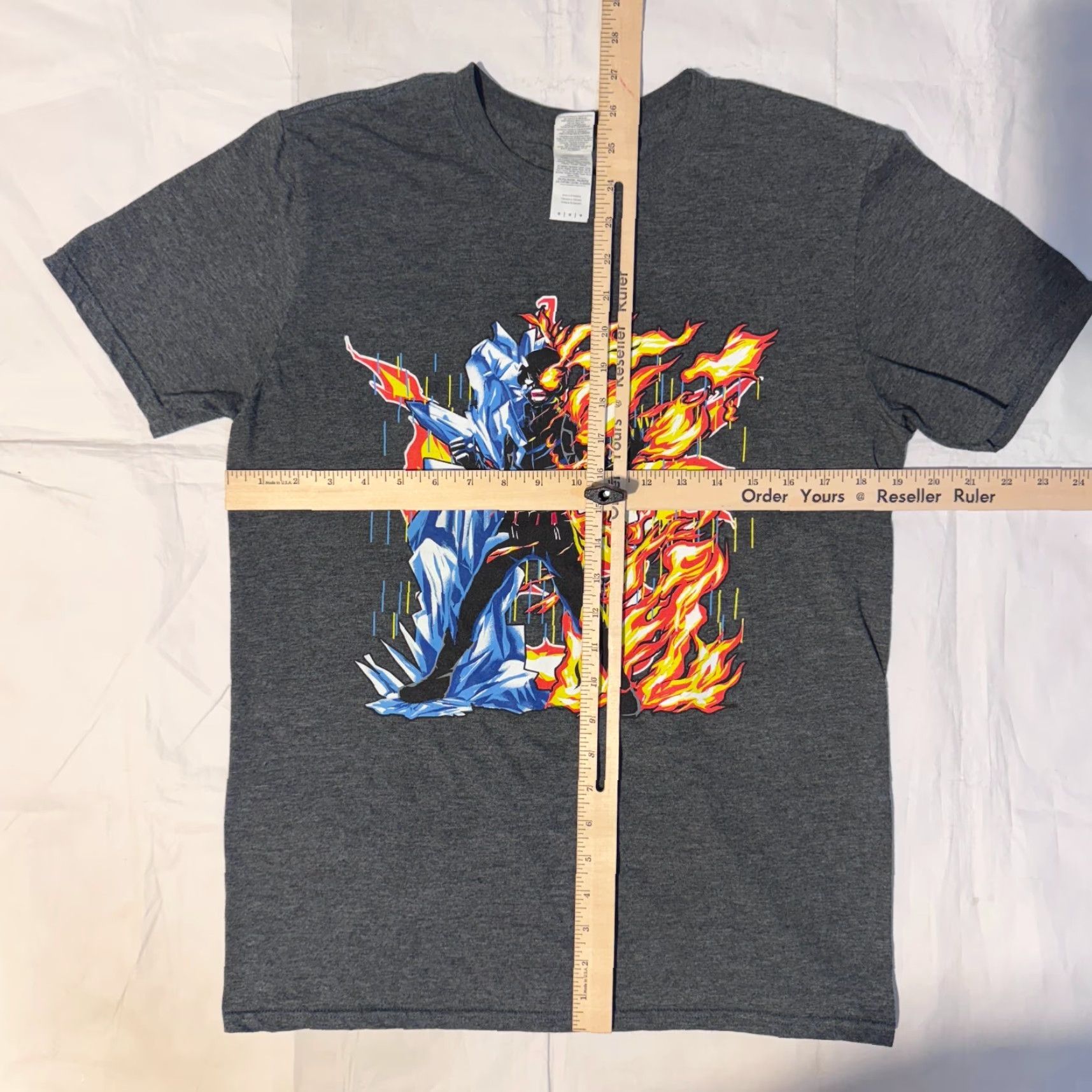 Gildan My Hero Academia Todoroki Fire And Ice T-shirt Adult M Gray Cotton Logo Anime shirts Mens T-Shirt 2020s Size US M / EU 48-50 / 2 - 3 Thumbnail