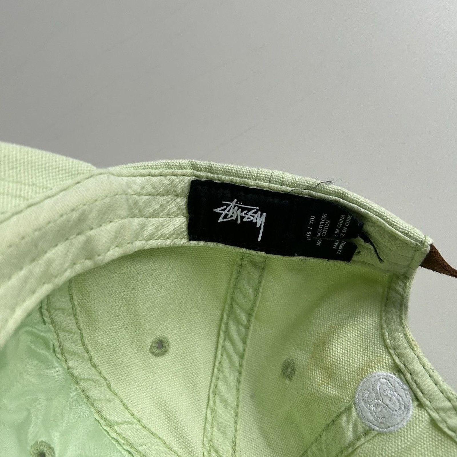 Stussy Stussy Strap Back Hat Cap OSFA Lime Green Y2K Spell Out Rare Size ONE SIZE - 6 Thumbnail