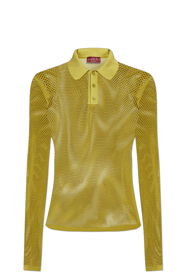 Gucci o1loc1c0925 Embossed Technical Mesh Polo Top in Green Size US XXL / EU 58 / 5 - 1 Thumbnail