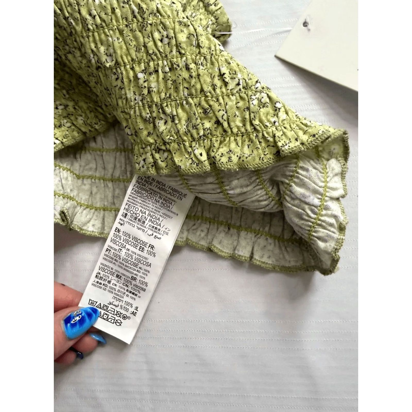 Rvca Tank Adult Large Green Terrace Smocked New Womens, Women's — image 4 of 6