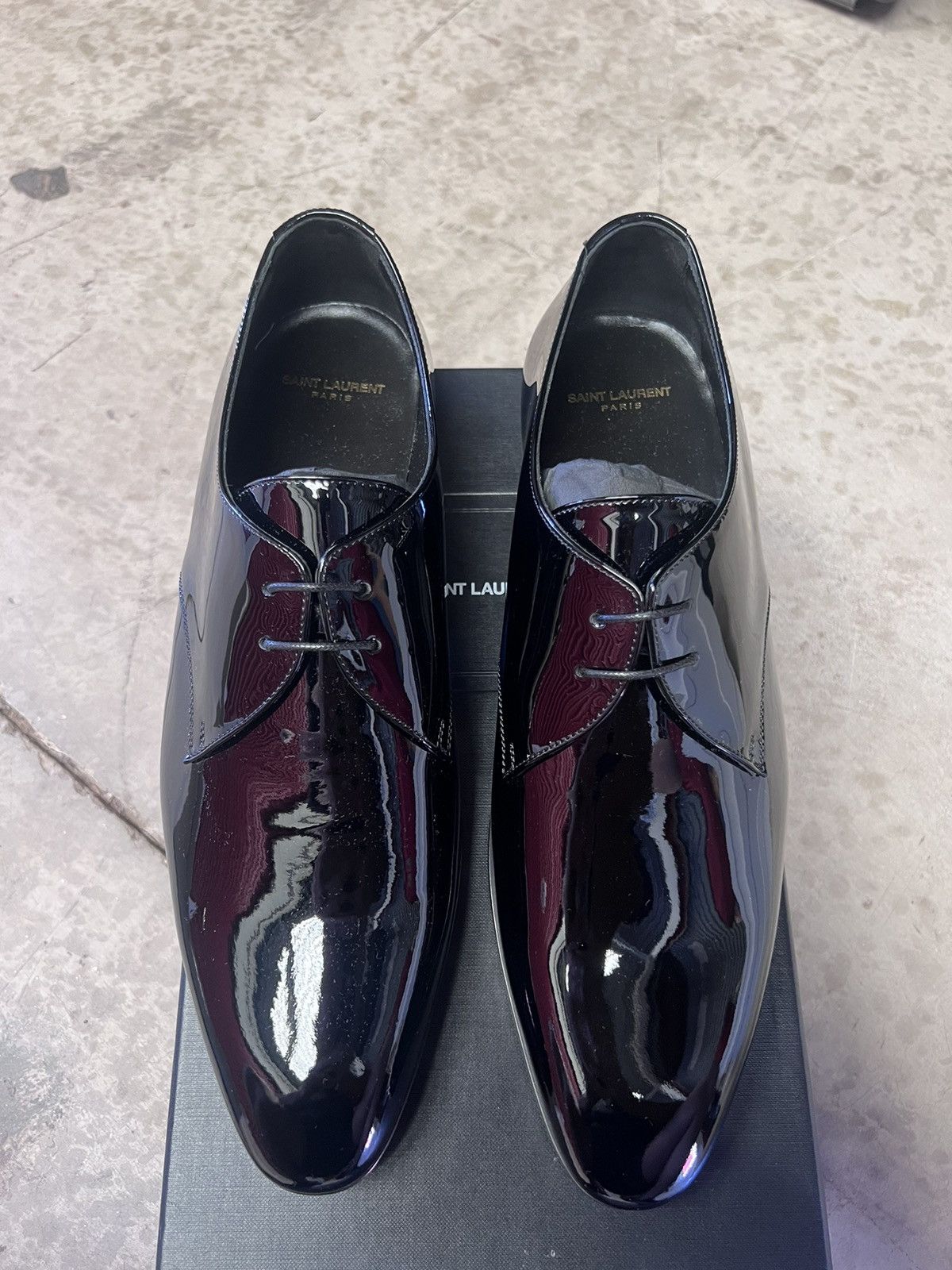 Saint Laurent Paris Patent leather men’s derby Size US 12 / EU 45 - 1 Thumbnail
