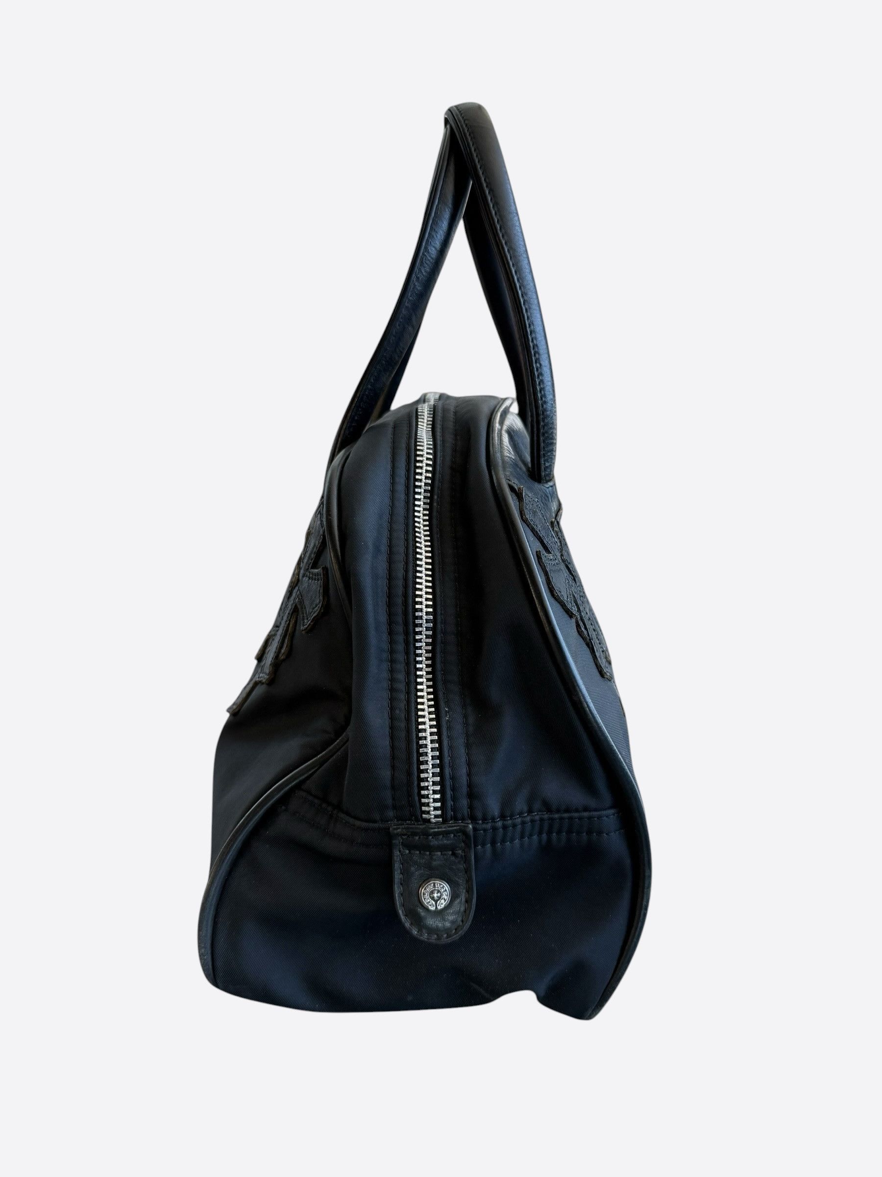 Chrome Hearts Chrome Hearts Black Leather & Nylon Cross Patch Bowling Bag Size ONE SIZE - 4 Thumbnail