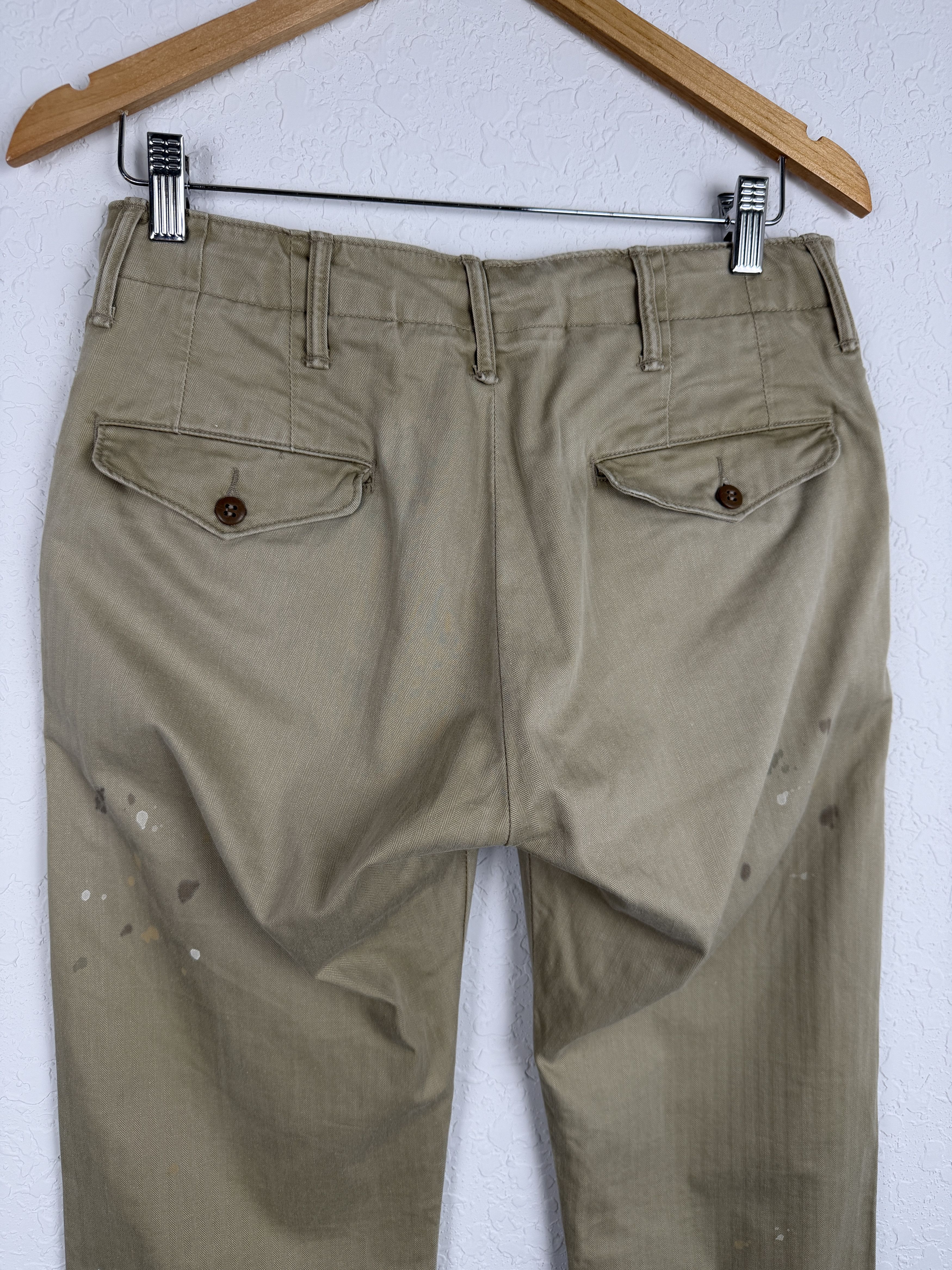 RRL Ralph Lauren Officer Distressed Herringbone Pant Size US 30 / EU 46 - 3 Thumbnail