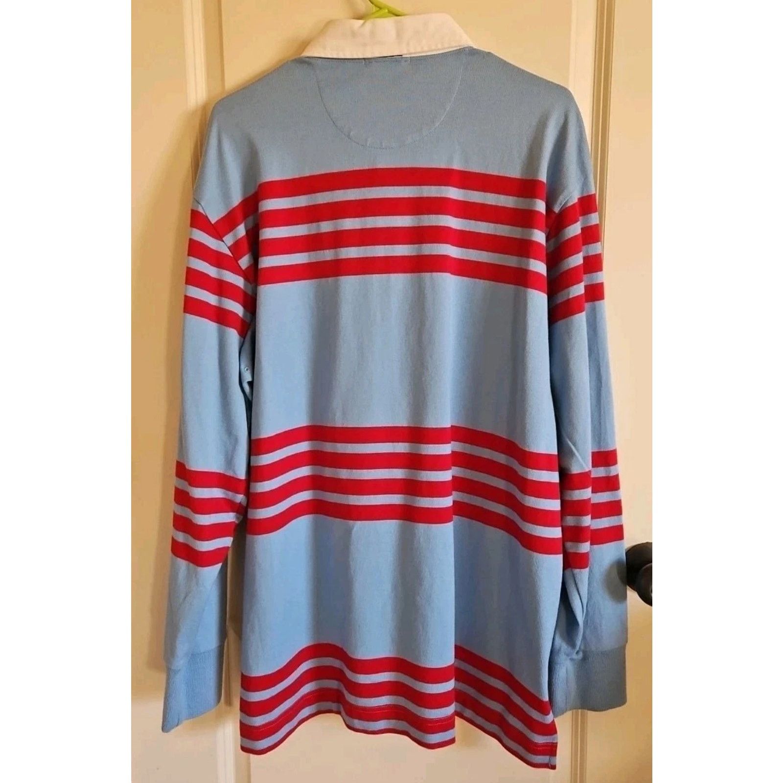 Nautica Nautica Rugby Polo Shirt Long Sleeve Blue/Red Striped XL Size US XL / EU 56 / 4 - 6 Thumbnail
