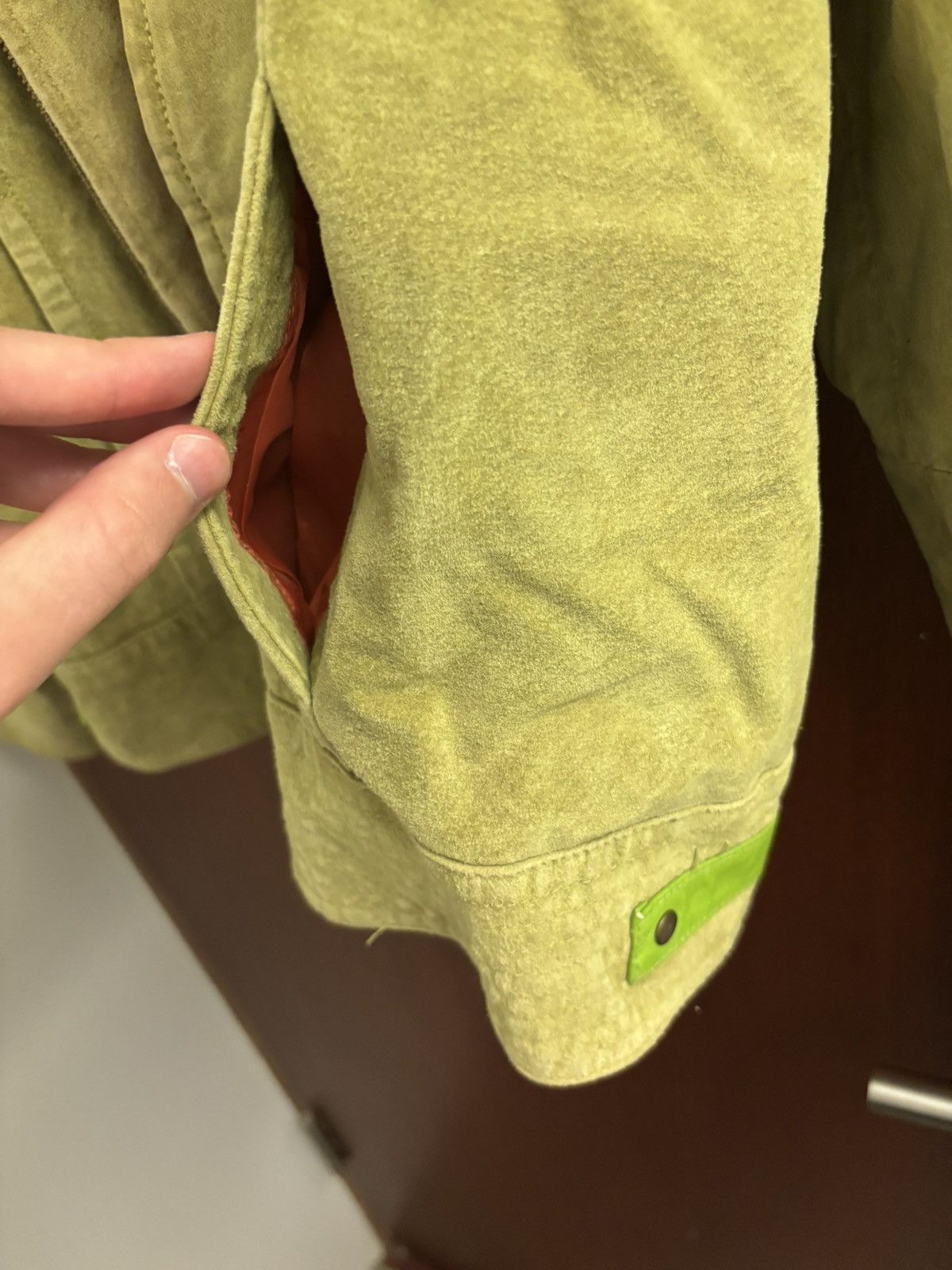 Vintage Green leather cafe jacket Size US L / EU 52-54 / 3 - 6 Thumbnail