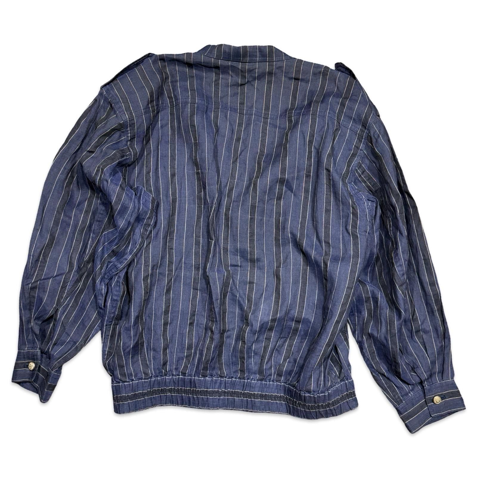Celine Vintage Celine Striped Lightweight Overcoat Blazer Size 42R - 2 Thumbnail