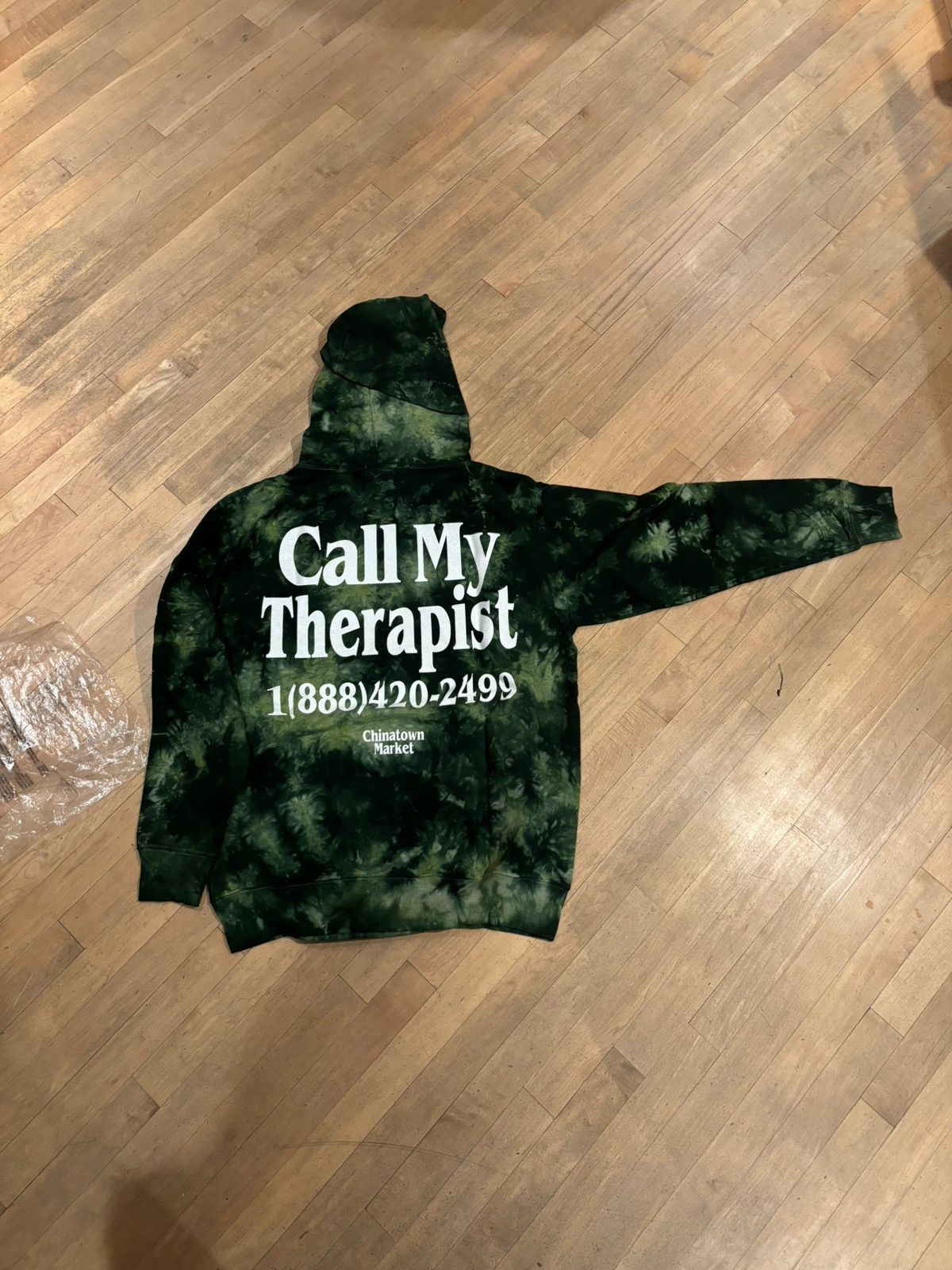 Market Chinatown Market “ Call My Therapist “ Green Tie Dye Hoodie Size US L / EU 52-54 / 3 - 2 Thumbnail
