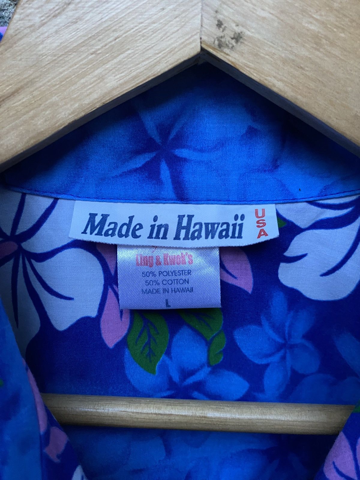 Vintage Blue Vintage Hawaiian Short Sleeve Shirt Floral Leaves Size US L / EU 52-54 / 3 - 4 Thumbnail