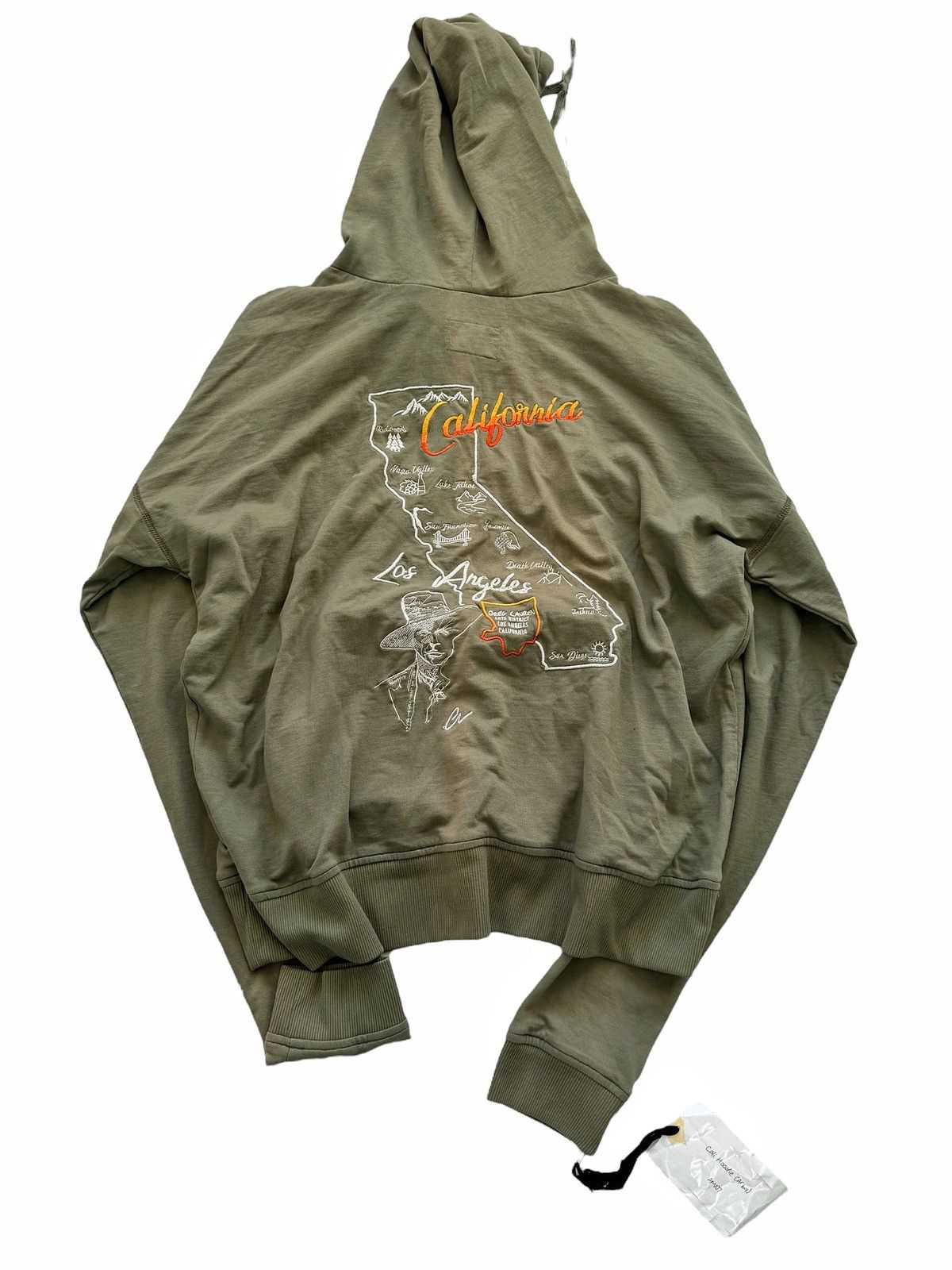 image of Greg Lauren Sz3 Unreleased Sample Cali Hoodie Army in Green, Men's (Size Large)