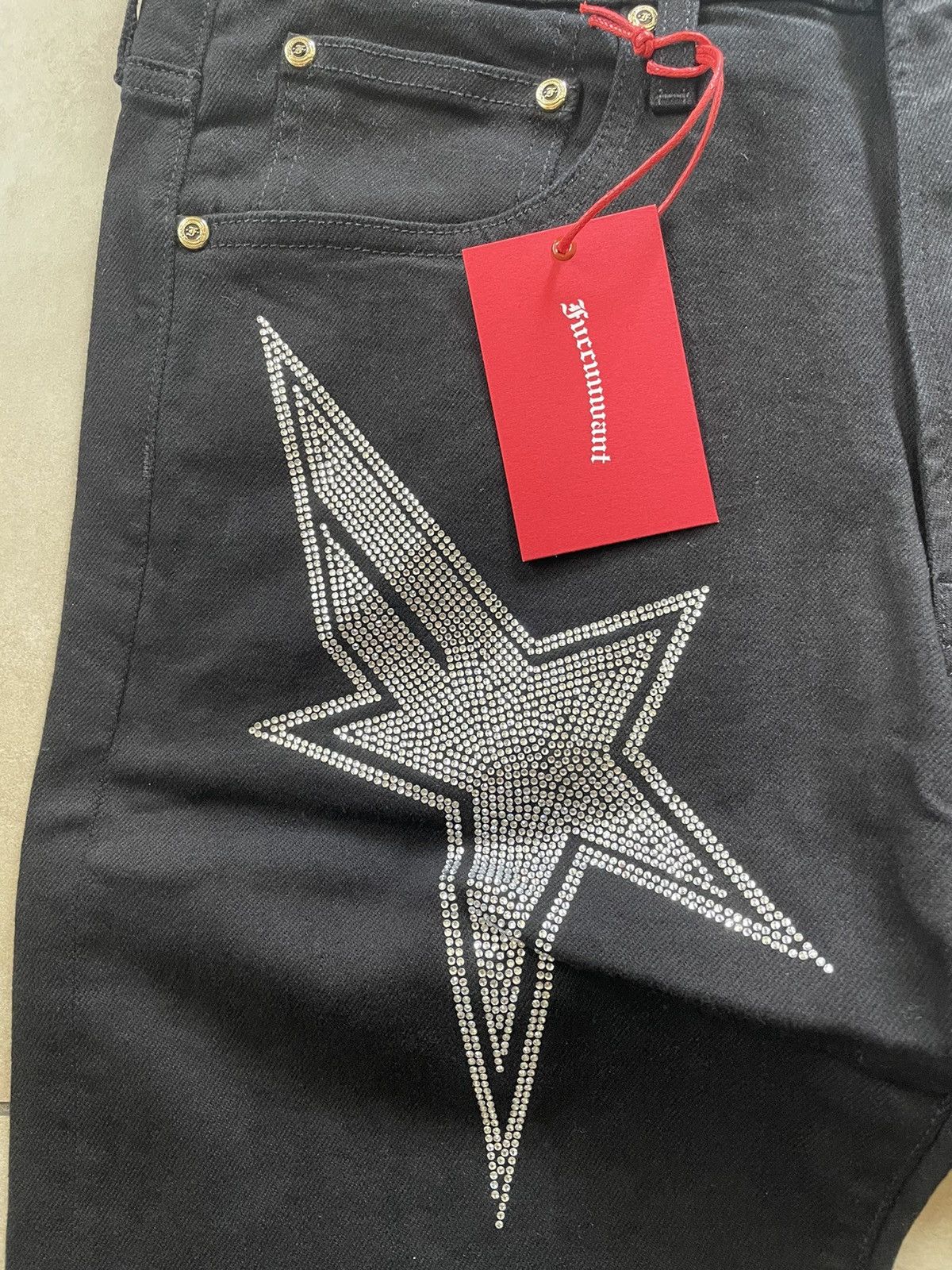 Hysteric Glamour fuccuuwant rhinestone star denim jeans slim Size US 32 / EU 48 - 2 Thumbnail