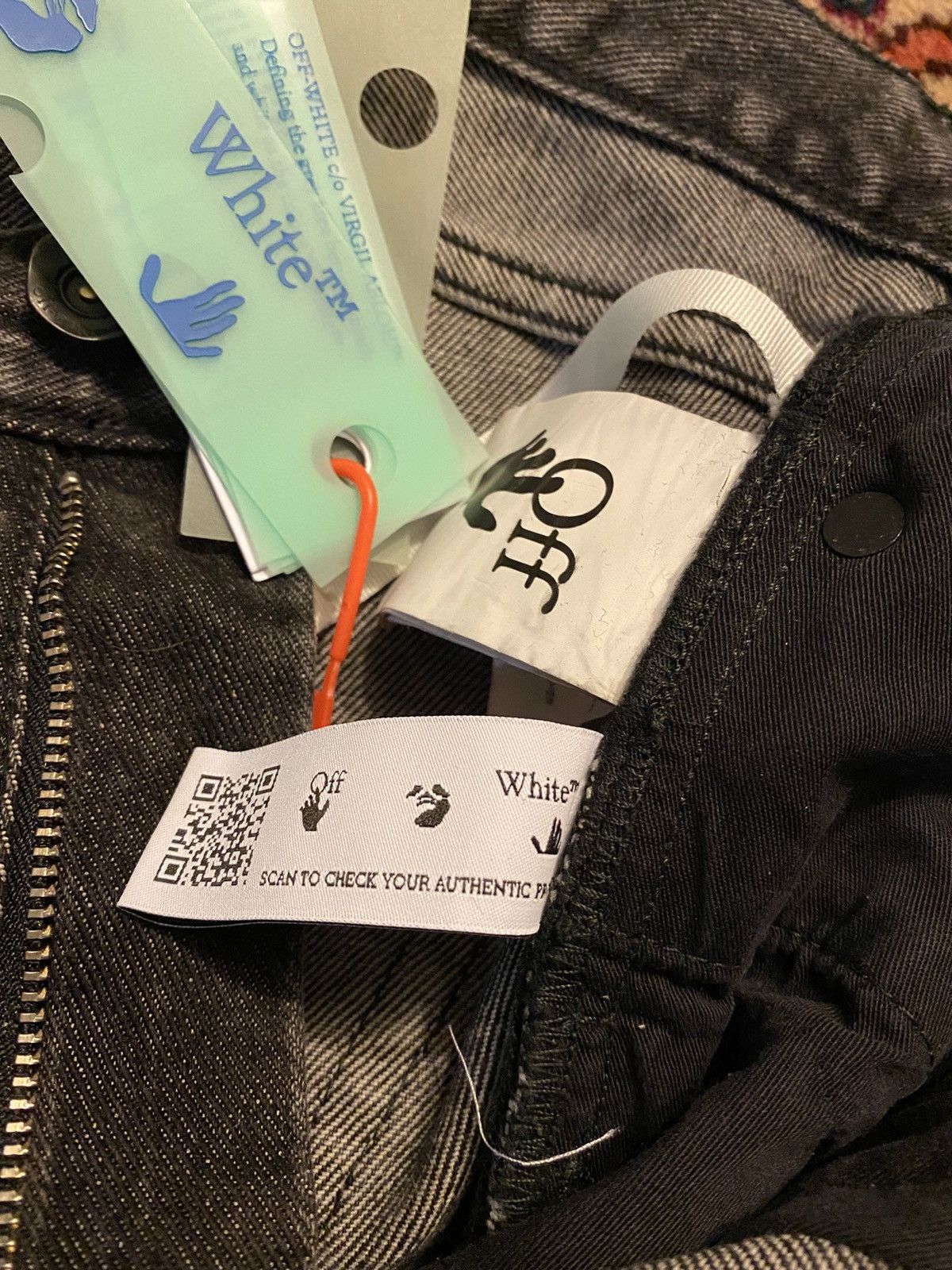 Off-White × Virgil Abloh Painter Slim Diagonal Embroidered Denim Size US 34 / EU 50 - 8 Thumbnail