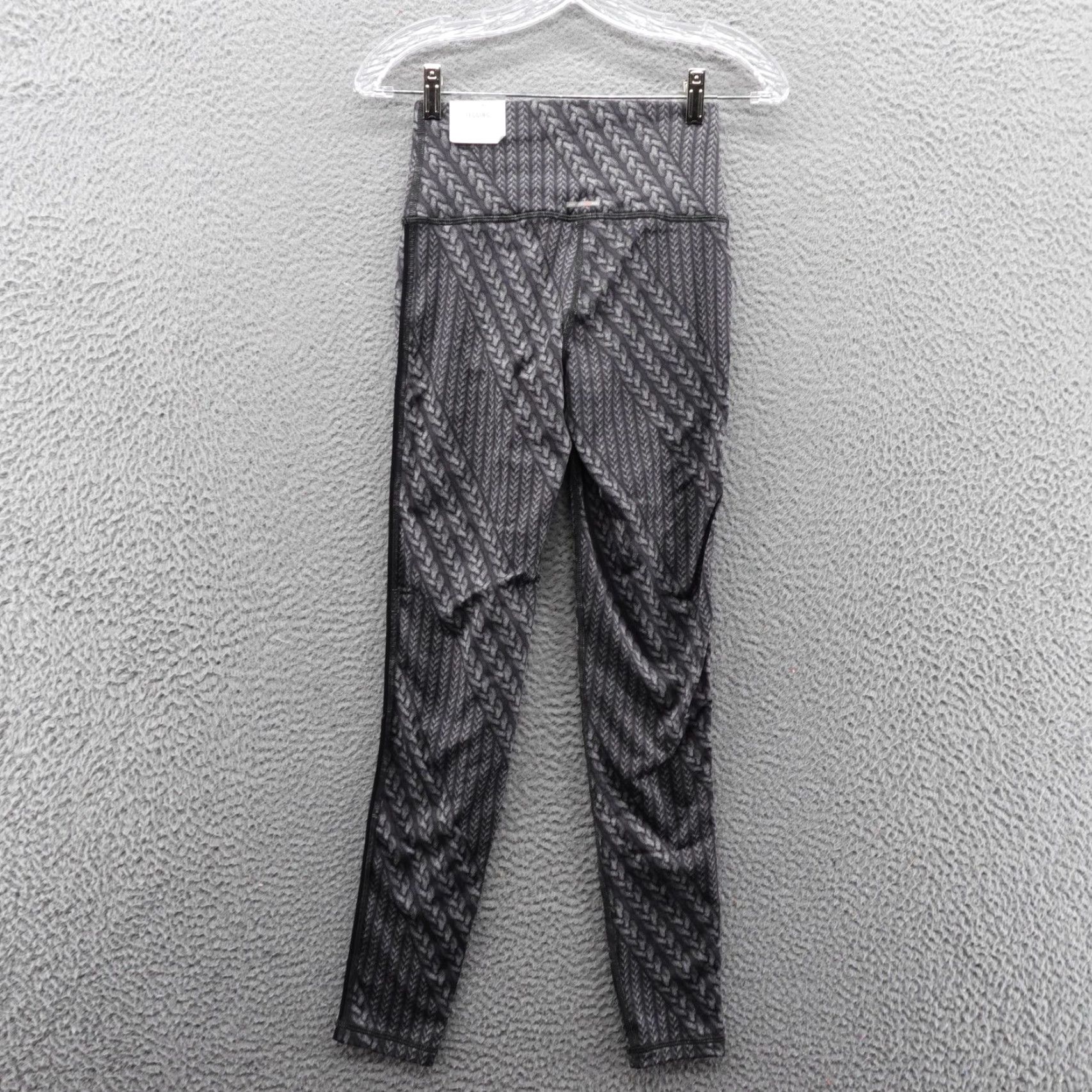 Vintage Aerie Leggings Knit Print Chill. Play. Move. Size S Gray NWT Activewear Women Ankle High Waisted Stretch, Breathable Gym & Training Size 28" / US 6 / IT 42 - 2 Thumbnail