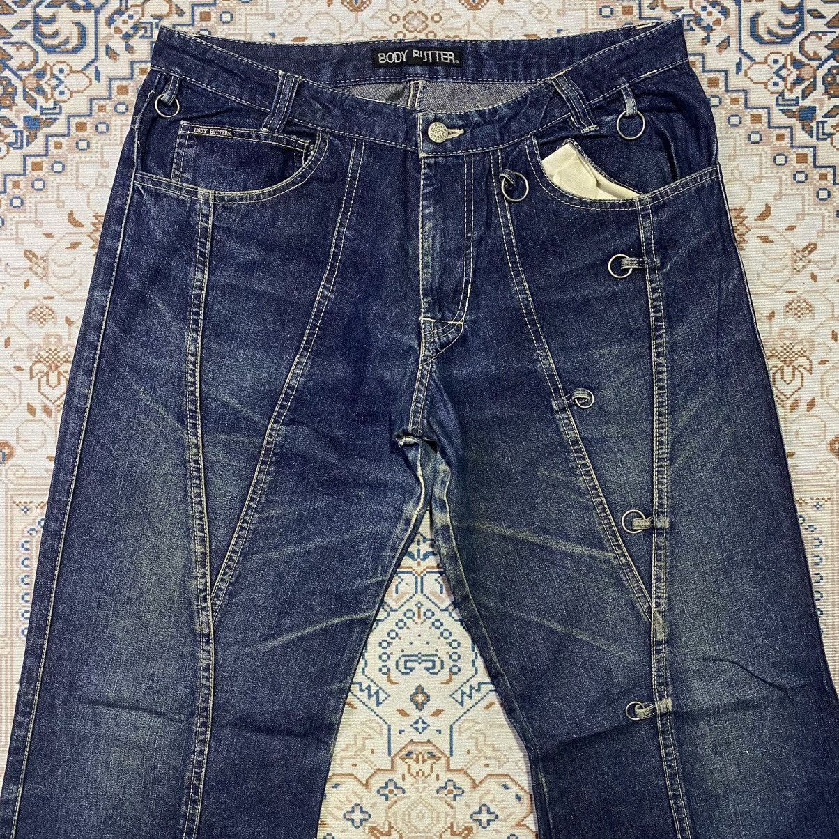 If Six Was Nine × Japanese Brand × Le Grande Bleu (L.G.B.) 2000s Y2K Body Butter Bondage Flare Jeans Size US 30 / EU 46 - 3 Thumbnail