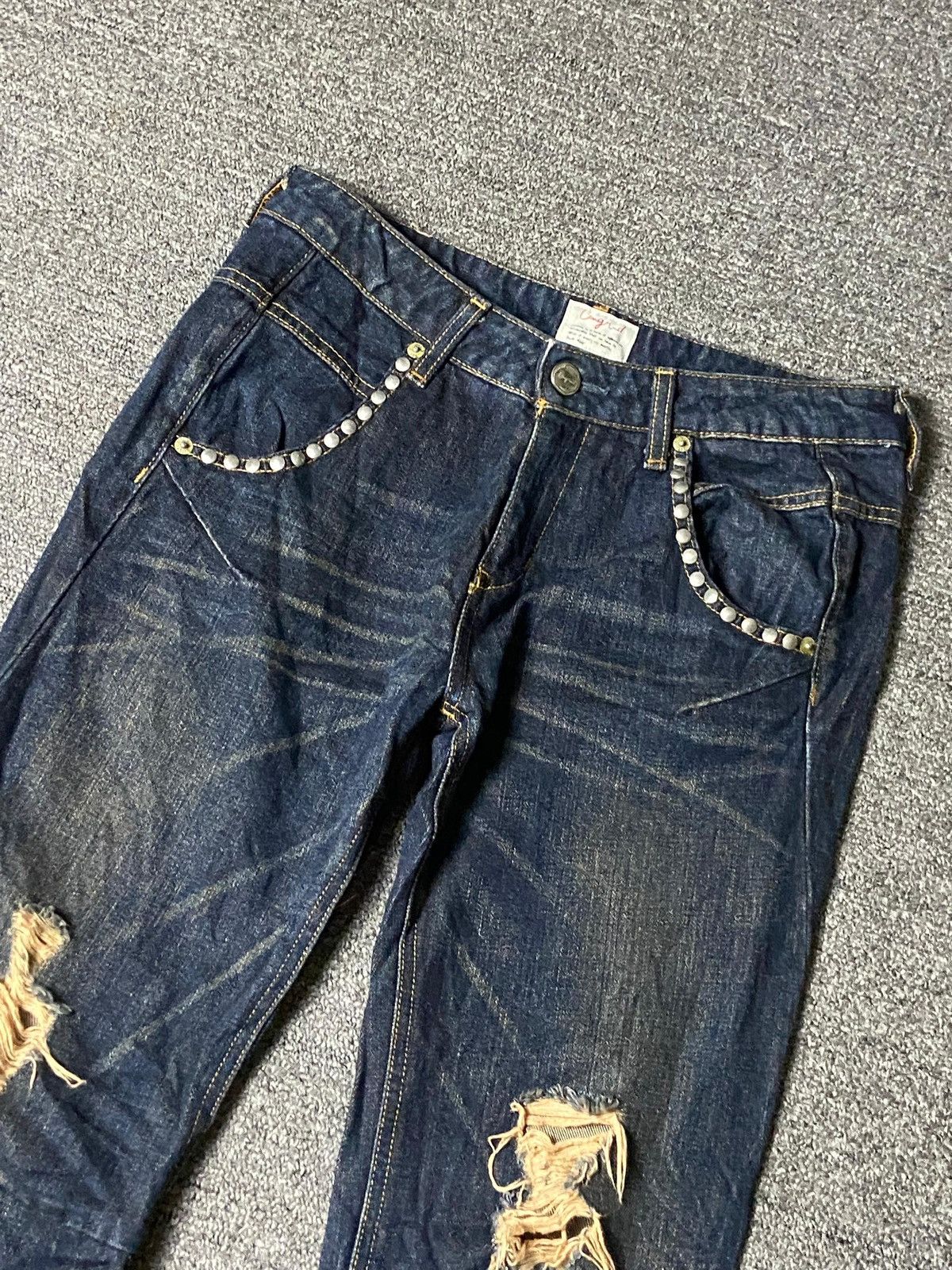 Japanese Brand Ungrid Fashion Distressed Knee Ripped Jeans (158) Size 30" / US 8 / IT 44 - 10 Thumbnail