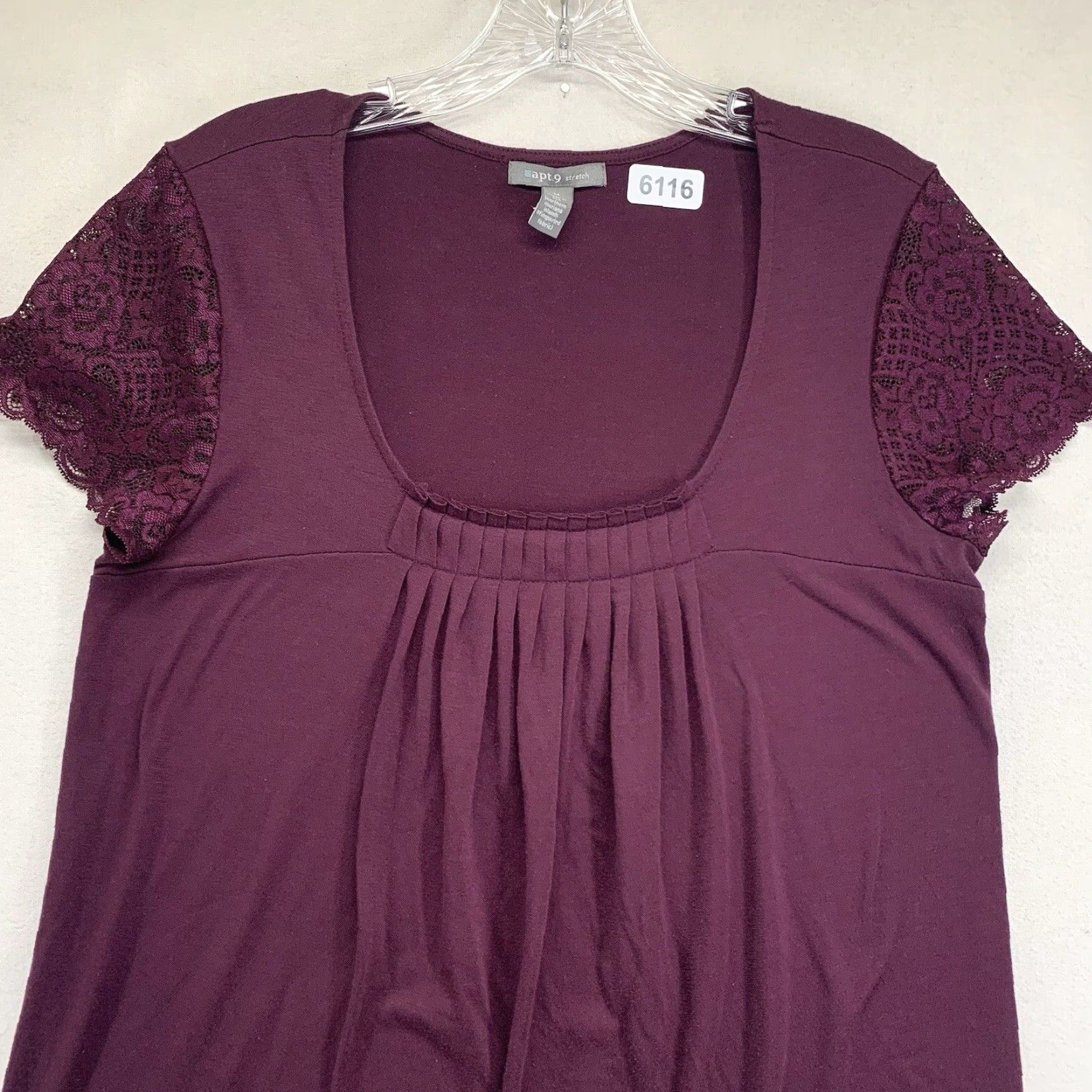 Vintage apt 9 stretch Blouse Women’s Top Medium Regular Size Red Vineyard Boat Neck Casual Shirt Size M / US 6-8 / IT 42-44 - 3 Thumbnail