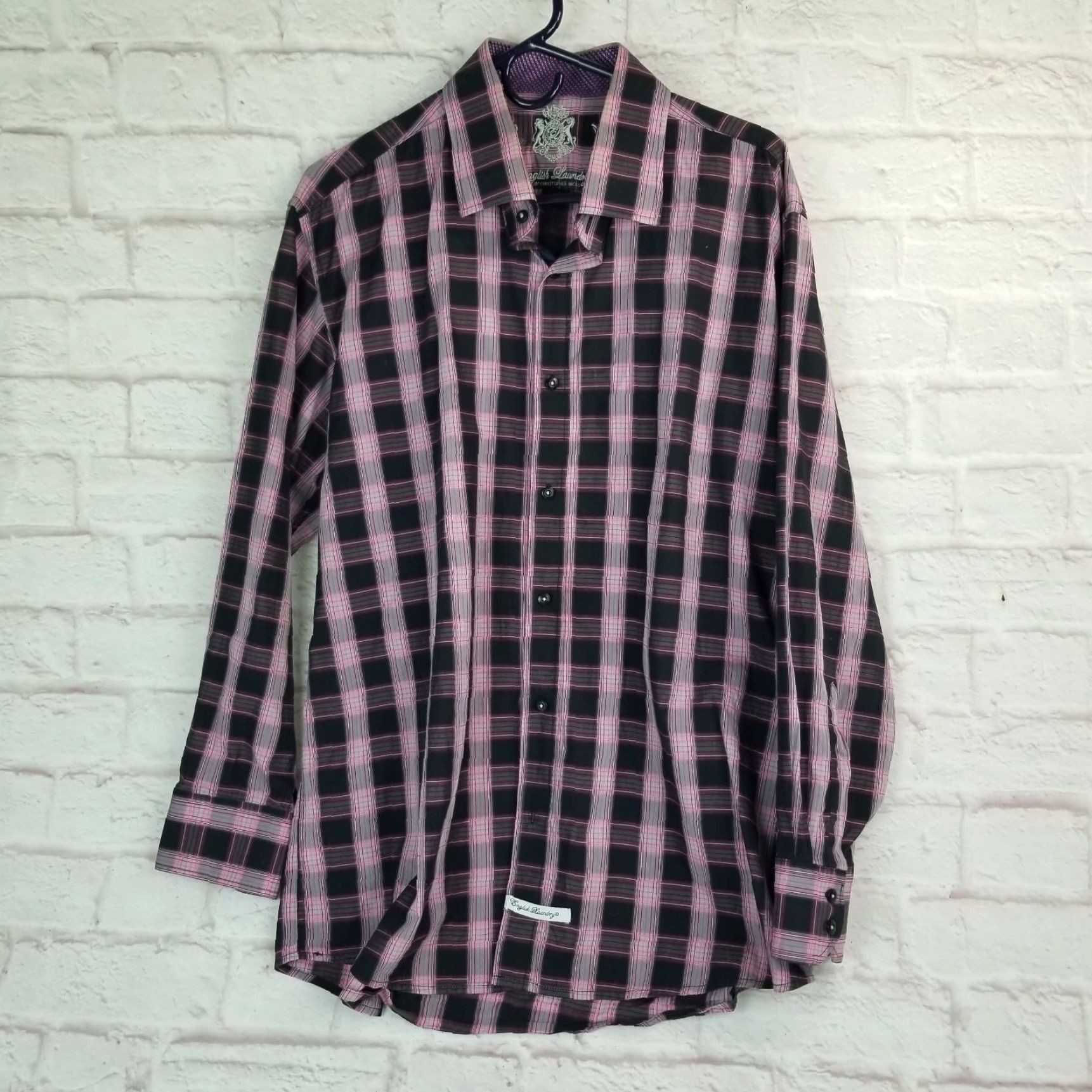 English Laundry English Laundry Button Up Shirt Mens 17 1/2 Plaid Multicolor Long Sleeves Size US L / EU 52-54 / 3 - 7 Thumbnail