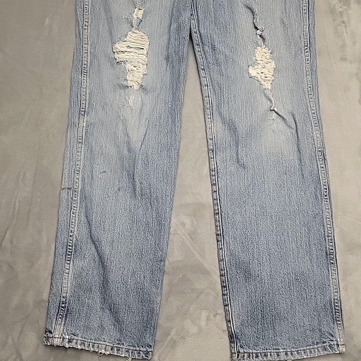 Denime Cinch Jeans Men 35x34 Blue Distressed Denim Green Label Western Cowboy Rodeo Jeans Mens Size US 35 - 2 Thumbnail