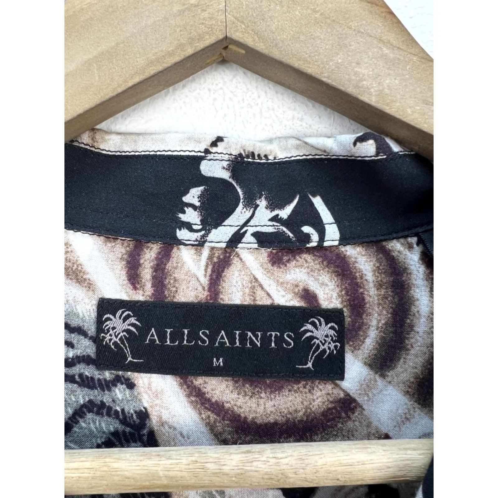 Allsaints AllSaints Tiger Floral Hawaiian Shirt Long Sleeve Viscose Beast Akita Print Mens Size US S / EU 44-46 / 1 - 4 Thumbnail