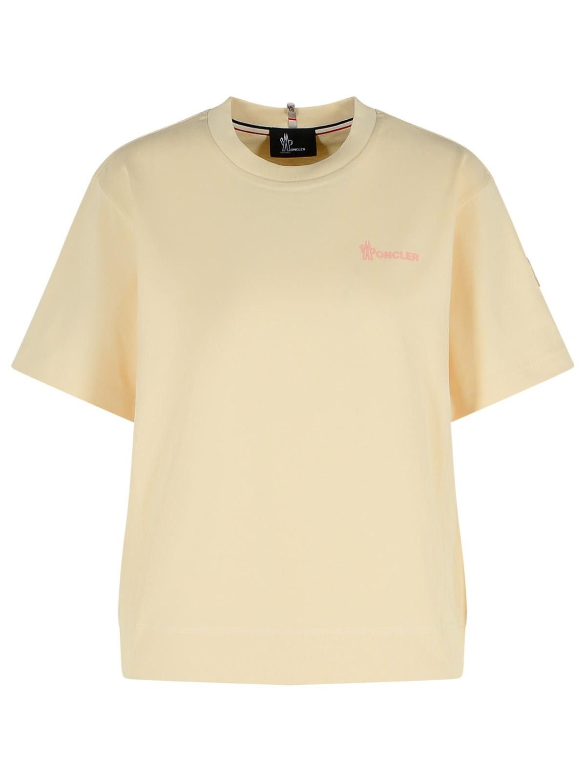 MONCLER GRENOBLE Cream Cotton T-Shirt