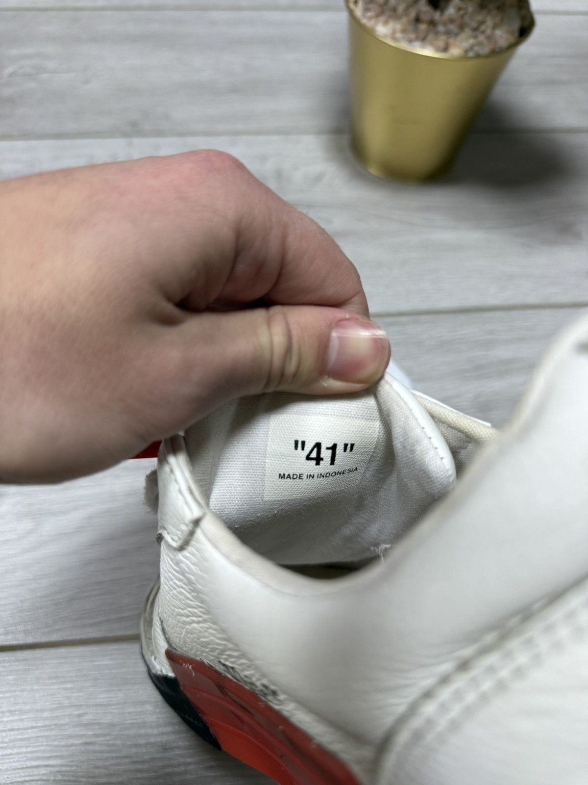 Off-White Off-White leather vulcanized arrows tape sneakers Size US 8.5 / EU 41-42 - 7 Thumbnail