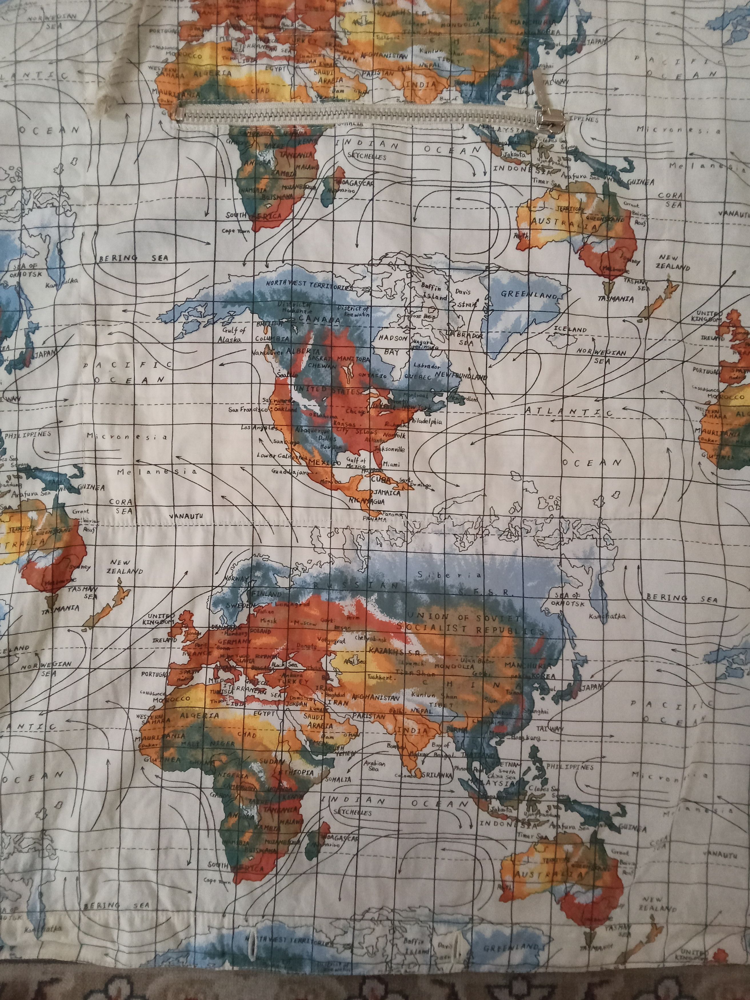 Japanese Brand Z of Zampa Rare World Maps Design Anorak Jacket Size US M / EU 48-50 / 2 - 9 Thumbnail
