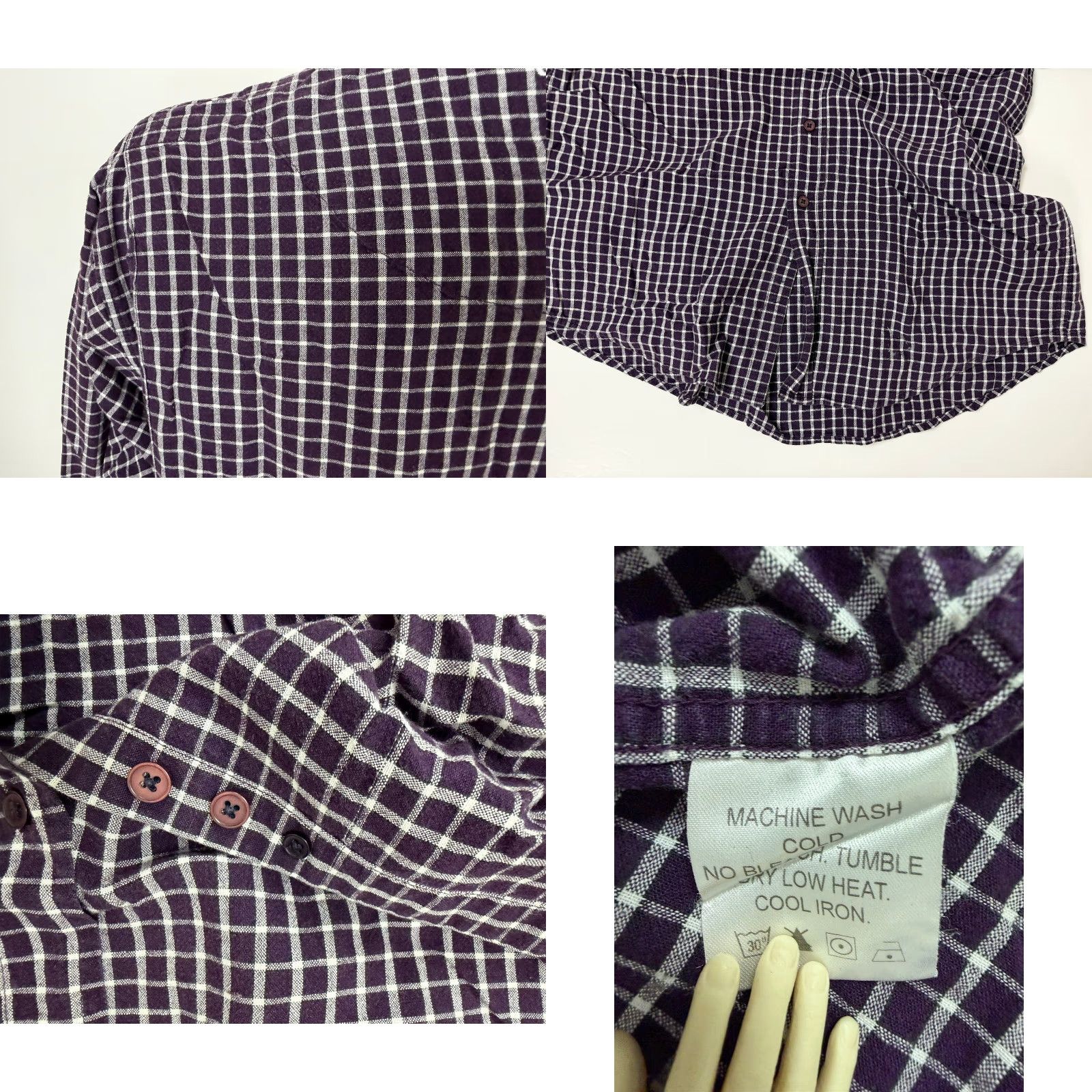 Walls VINTAGE Walls Ranch Wear Shirt Men Medium Button-Down Purple Check Western Cowboy Cotton Fashion Shirt Size US M / EU 48-50 / 2 - 9 Thumbnail