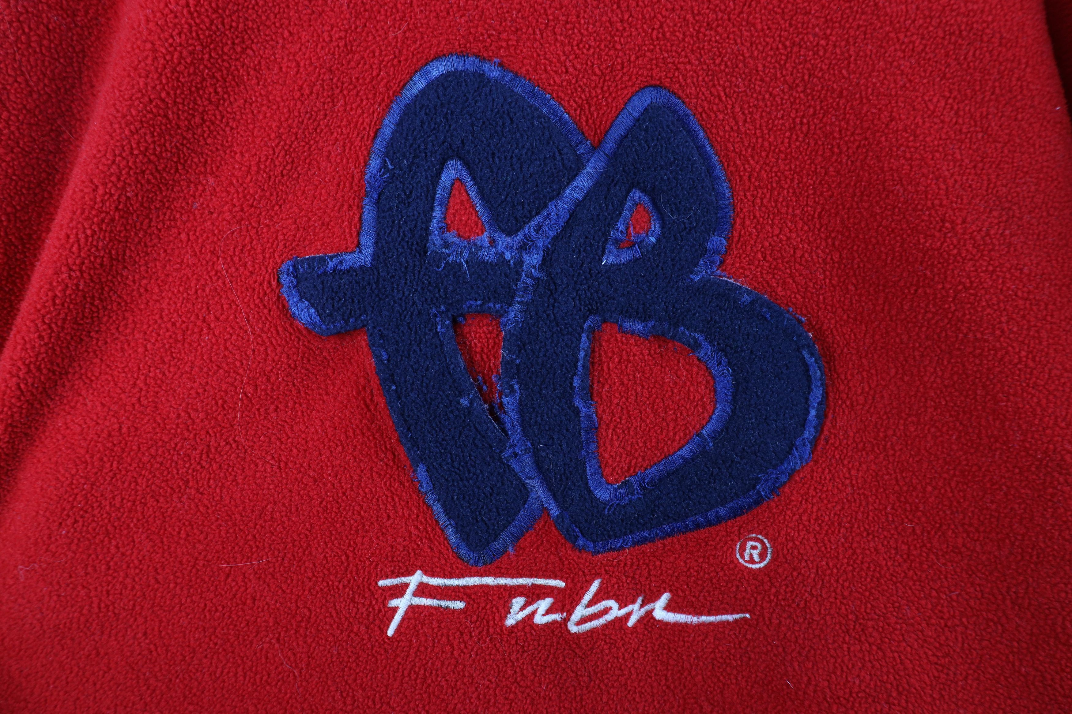 Fubu × Vintage Vintage 90s FUBU Spell Out Baggy Hip Hop Fleece Hoodie Red Size US S / EU 44-46 / 1 - 5 Thumbnail