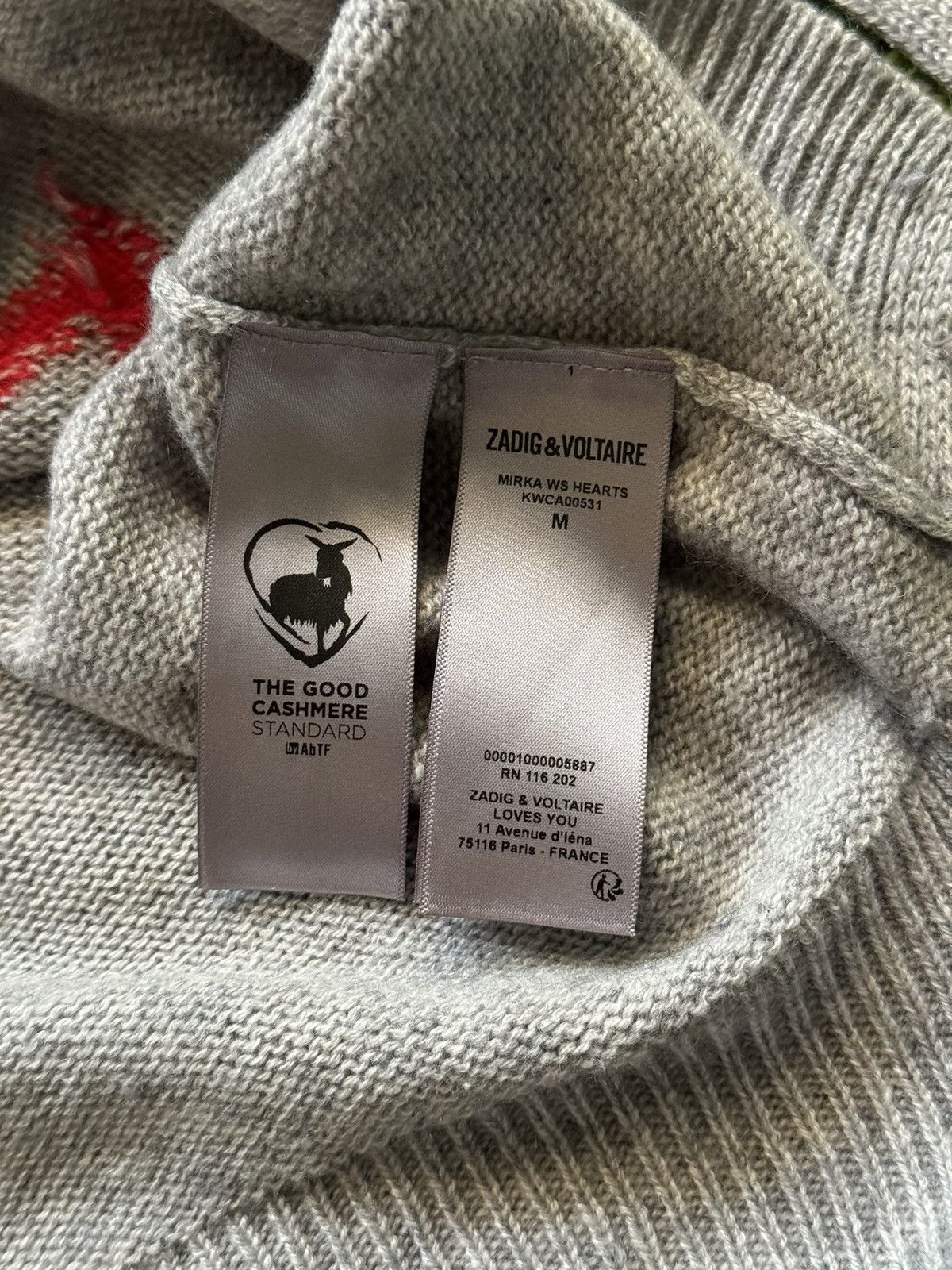 Designer × Zadig & Voltaire Zadig & Voltaire 100% cashmere Mirka Heart cardigan sweater Size M / US 6-8 / IT 42-44 - 12 Thumbnail