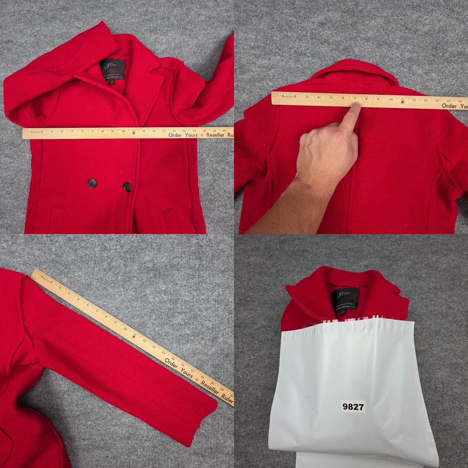 J.Crew J. Crew Daphne Topcoat Women's OOP Red Boiled Wool Italian Trench Button Coat Long Wool Lining Dry Clean Only Petite 0P Winter Fall Girls? Size XS / US 0-2 / IT 36-38 - 8 Thumbnail