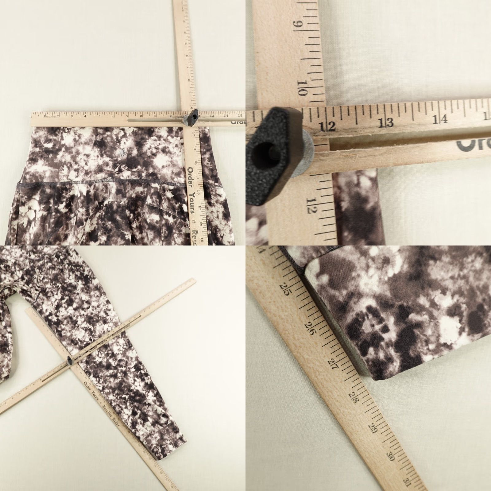 Athleta VINTAGE Athleta Pants Womens S Brown Printed Tie Dye Elation 7/8 Tight Gym Joggers Size 28" / US 6 / IT 42 - 8 Thumbnail