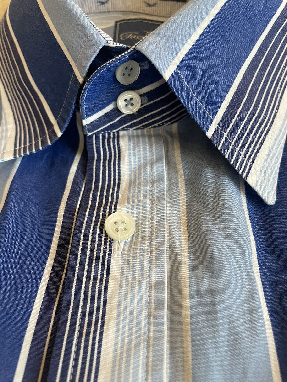 Faconnable × Vintage Bold Stripe French Cuff Shirt Size US XL / EU 56 / 4 - 3 Thumbnail