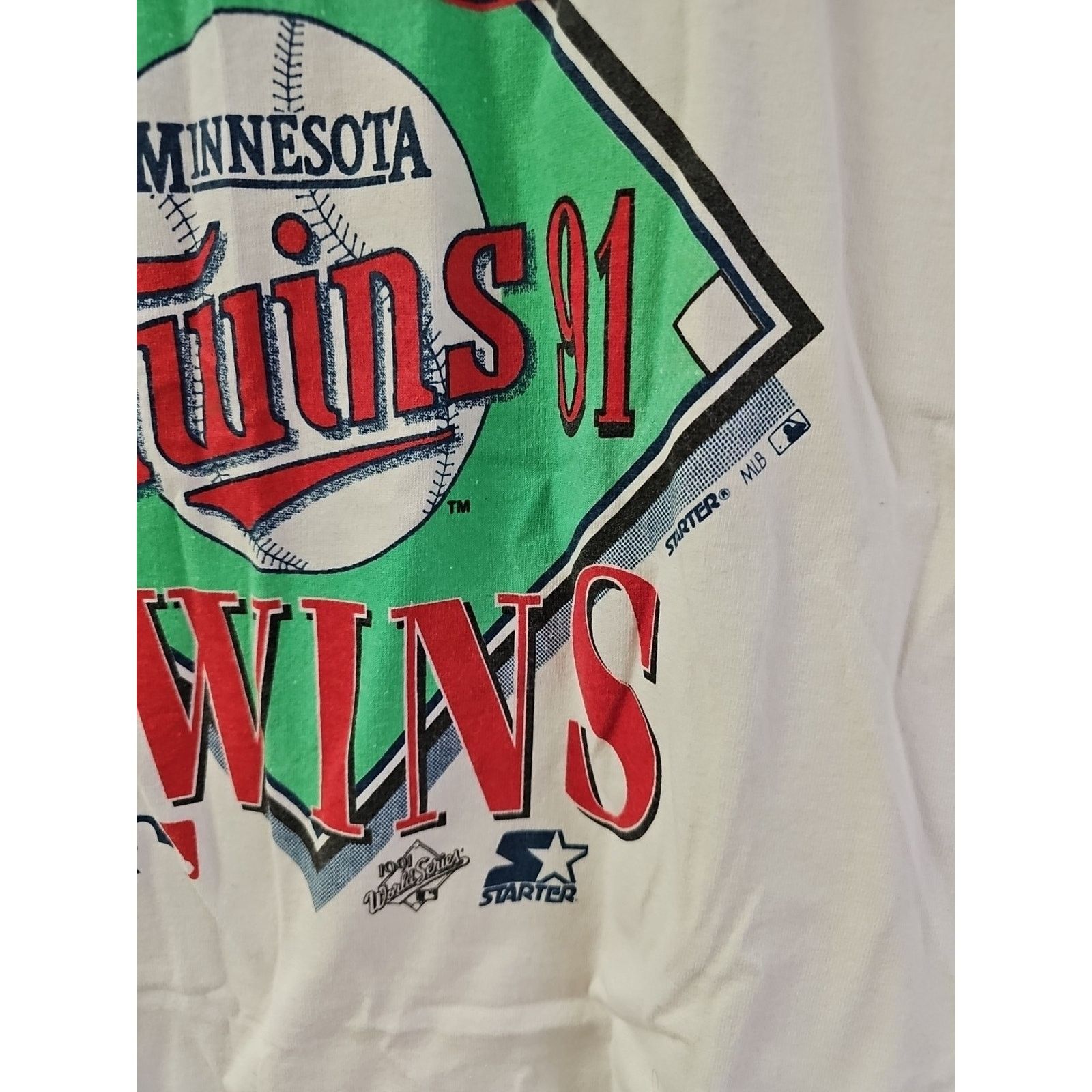 Fruit Of The Loom 1991 AL Champions Minnesota Twins T-shirt Single Stitch Sz L Size US L / EU 52-54 / 3 - 3 Thumbnail