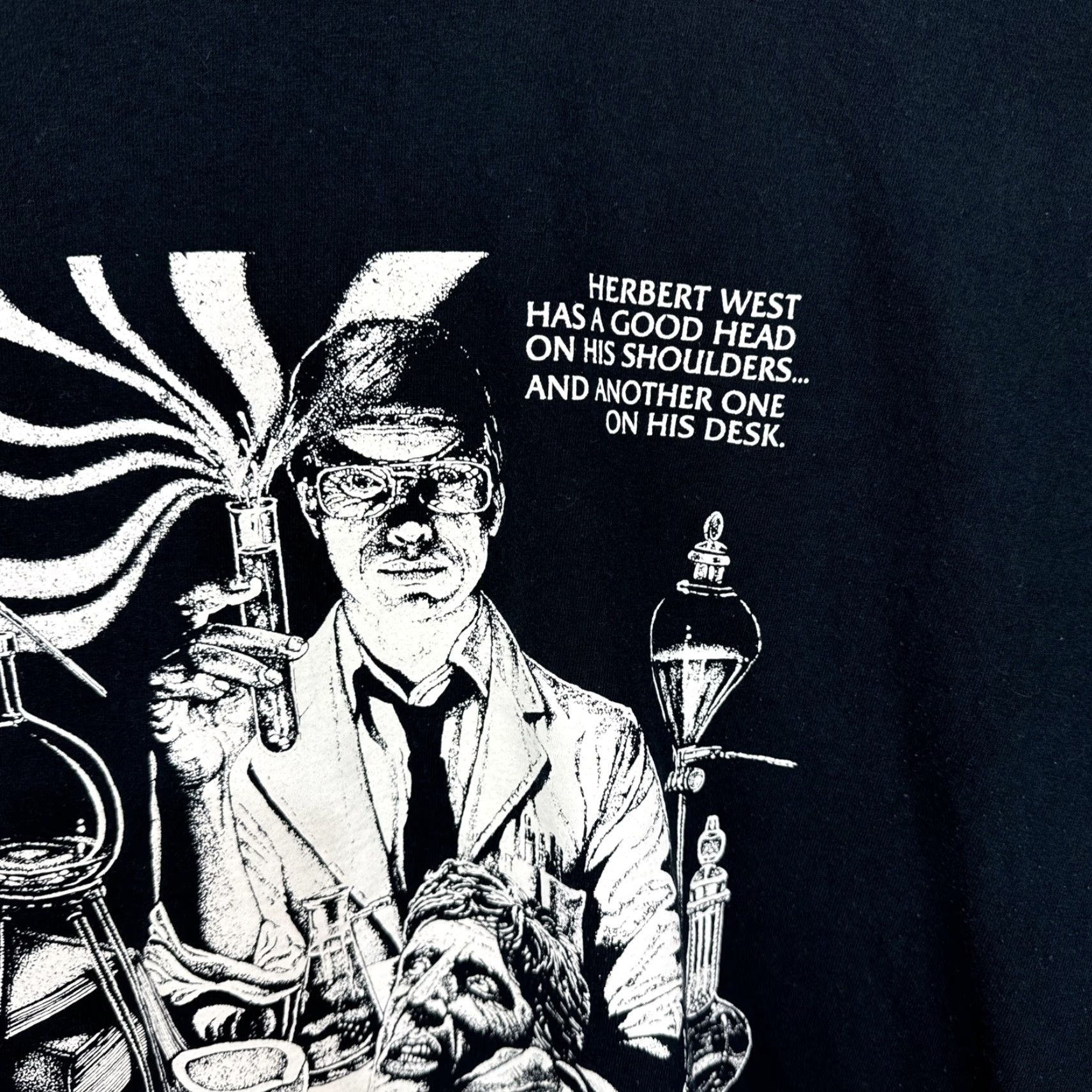 Fruit Of The Loom VINTAGE HP Lovecraft Re-Animator T-Shirt XL Black Horror 90s Movie Mens Size US XL / EU 56 / 4 - 7 Thumbnail